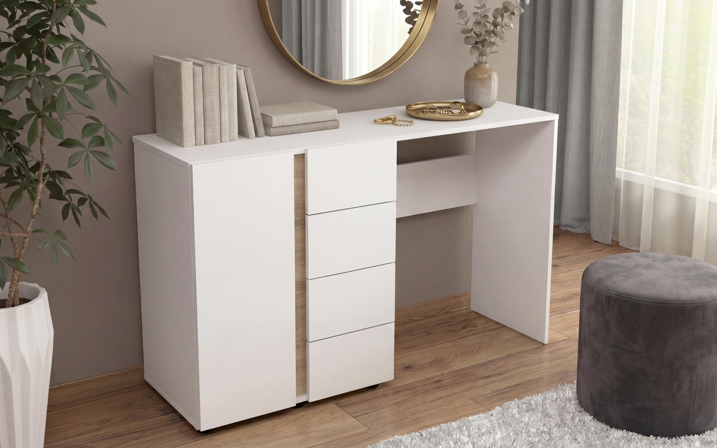 Dressing table Omonia, white + Sonoma oak  5