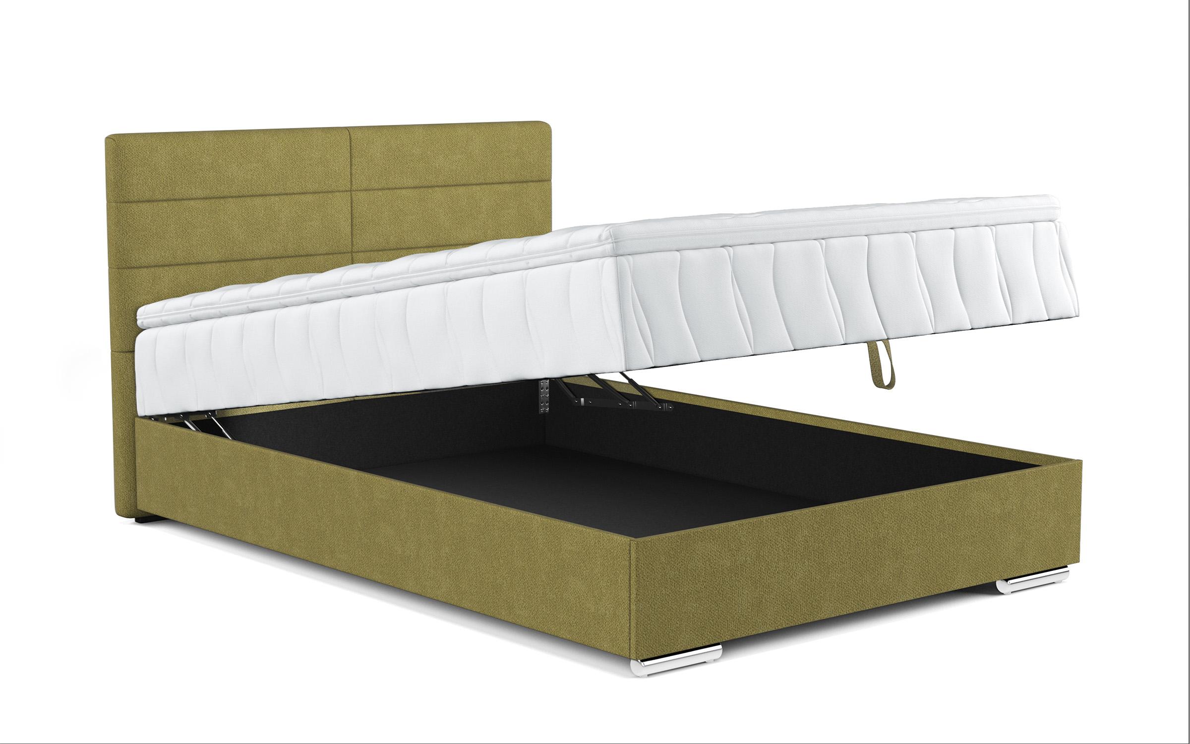 Double bed Box Spring + mattress topper 140/200 Vindy, green  6