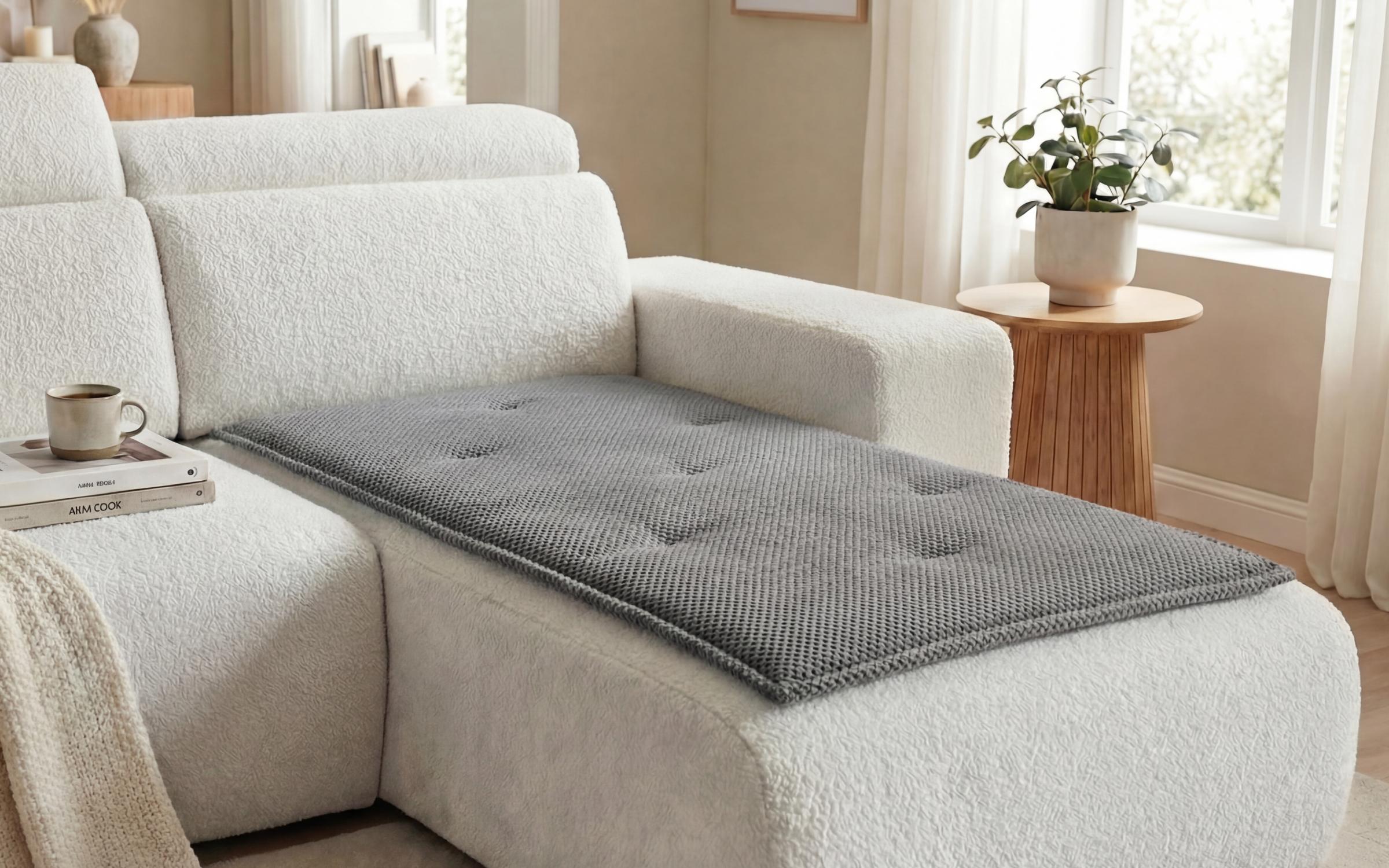Sofa topper 150/62 cm 06842, two-sided, grey  2