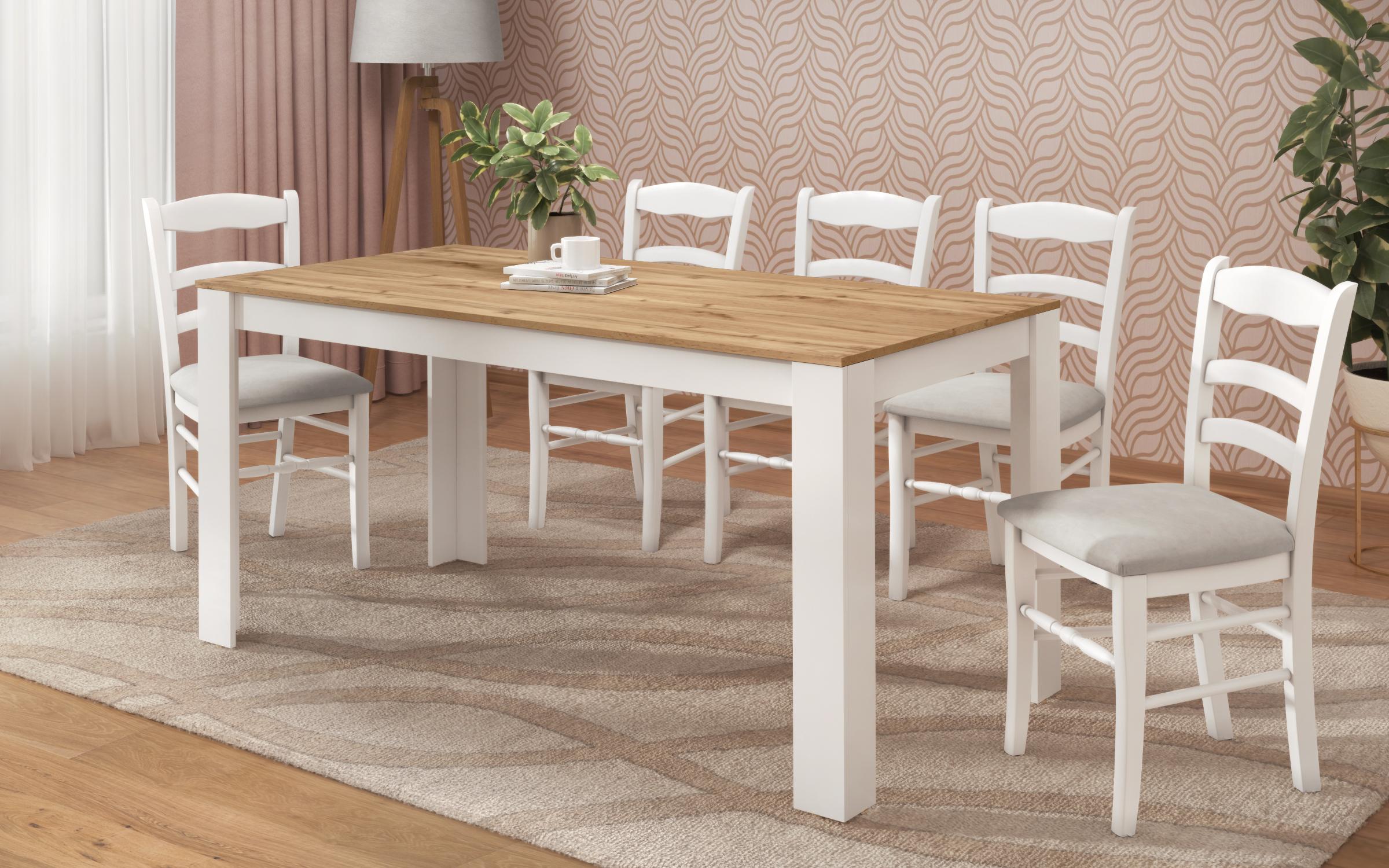 Dining table Samoa 160, Wotan oak + white  6
