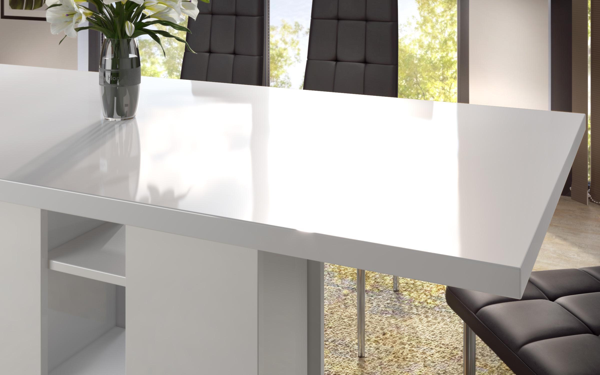 Dining table Roberta, white gloss  4