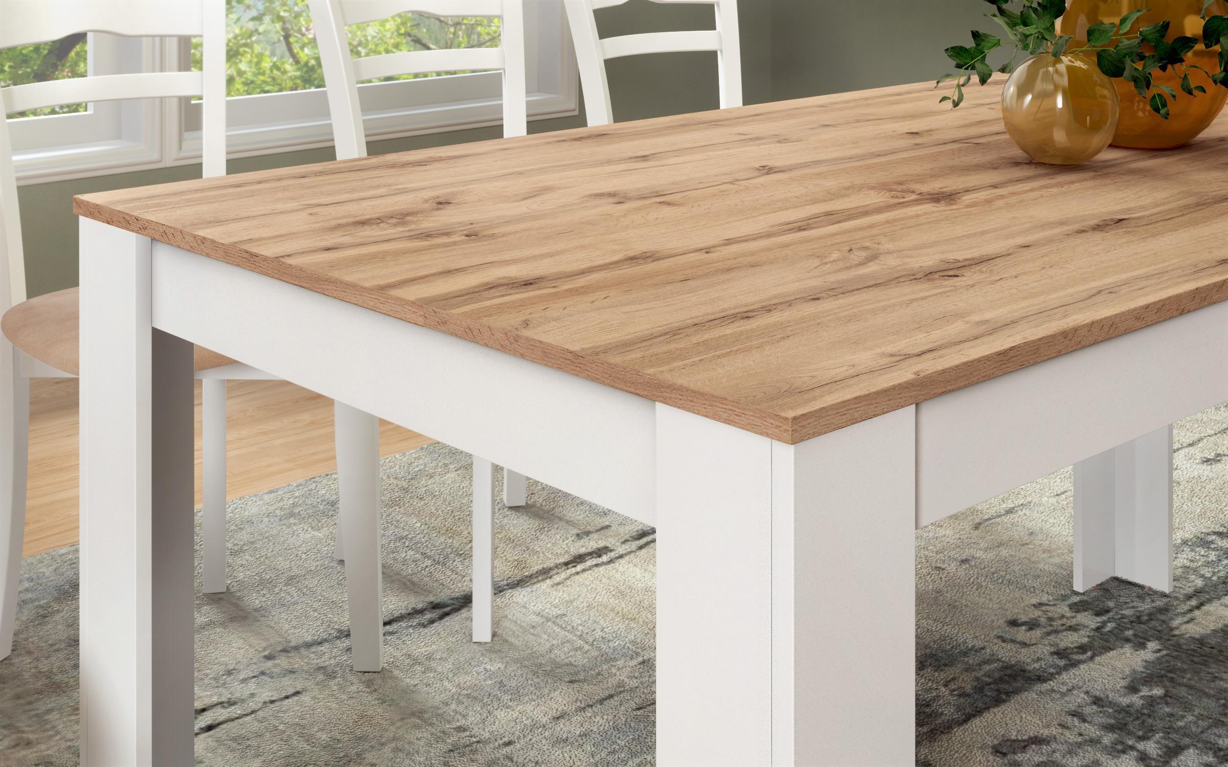 Dining table Samoa 160, Wotan oak + white  5
