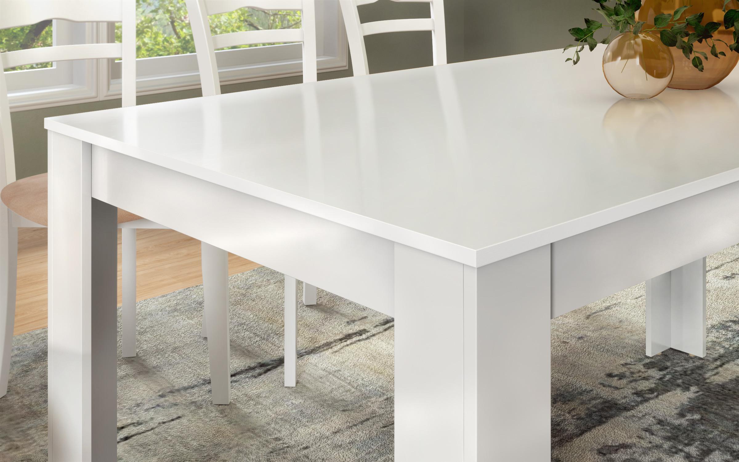 Dining table Samoa 160, white gloss  4