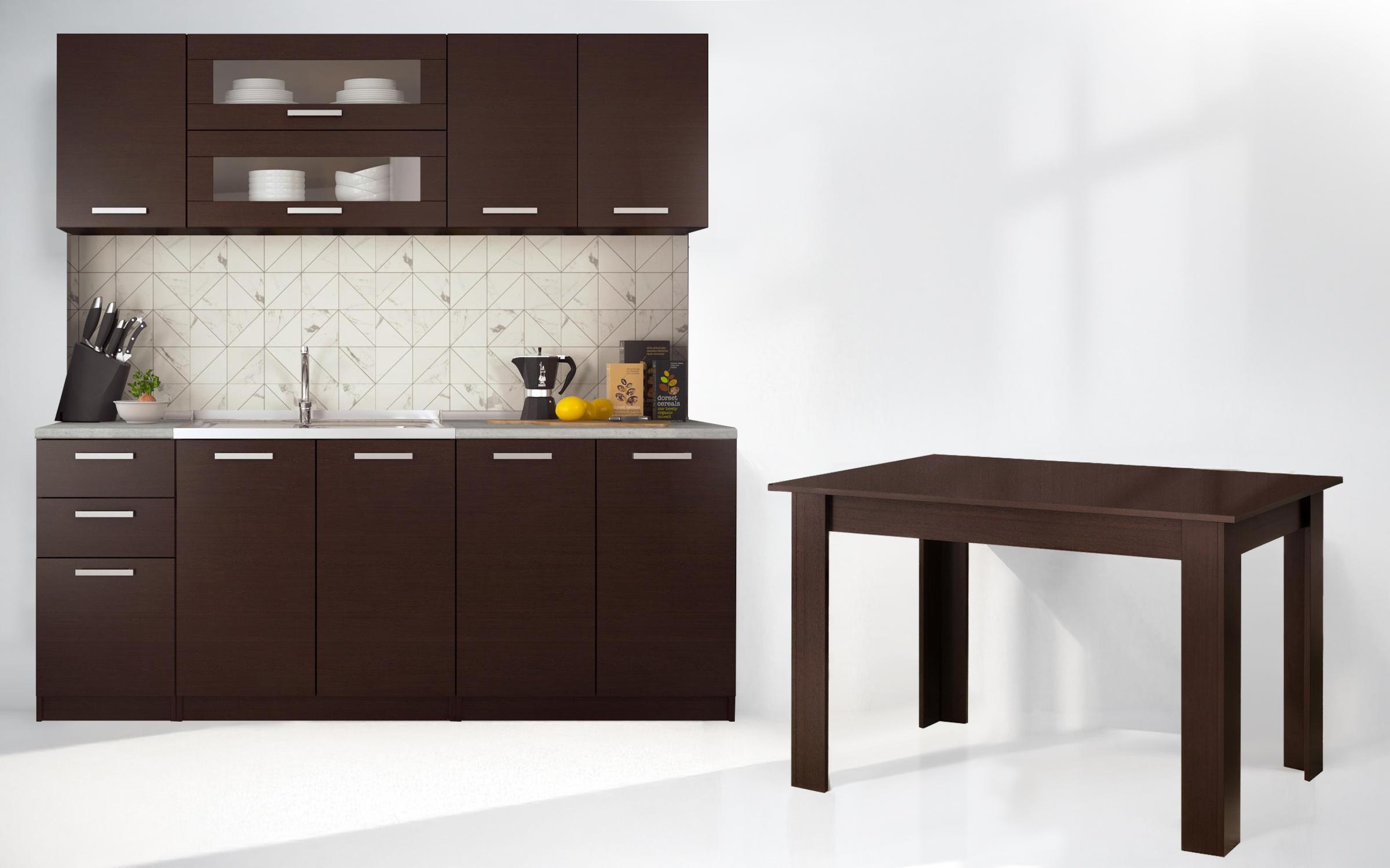 Kitchen set Kitchen Darina + dining table, Wenge  1