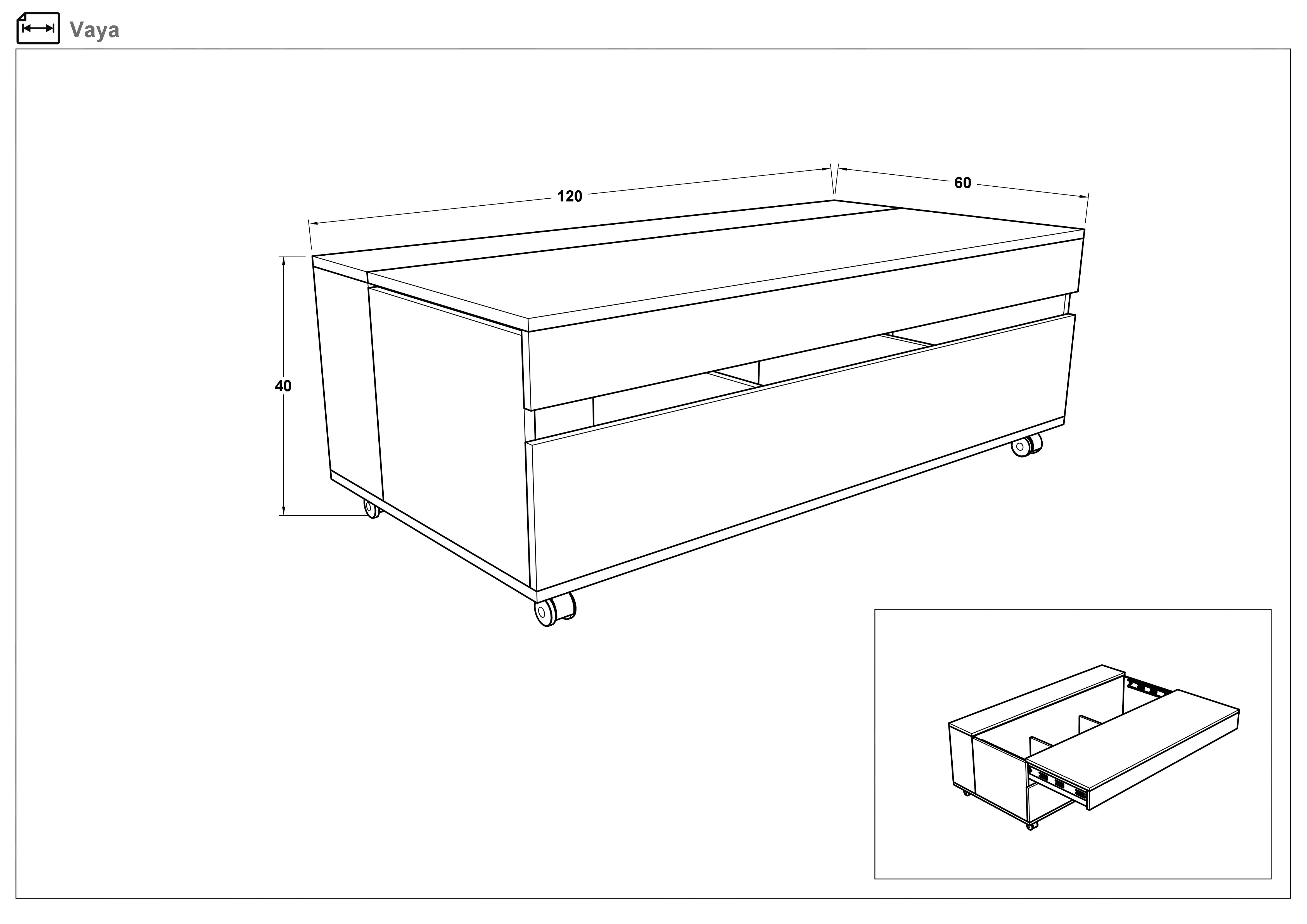 Coffee table Vaya, Castello Honey oak + champagne  2