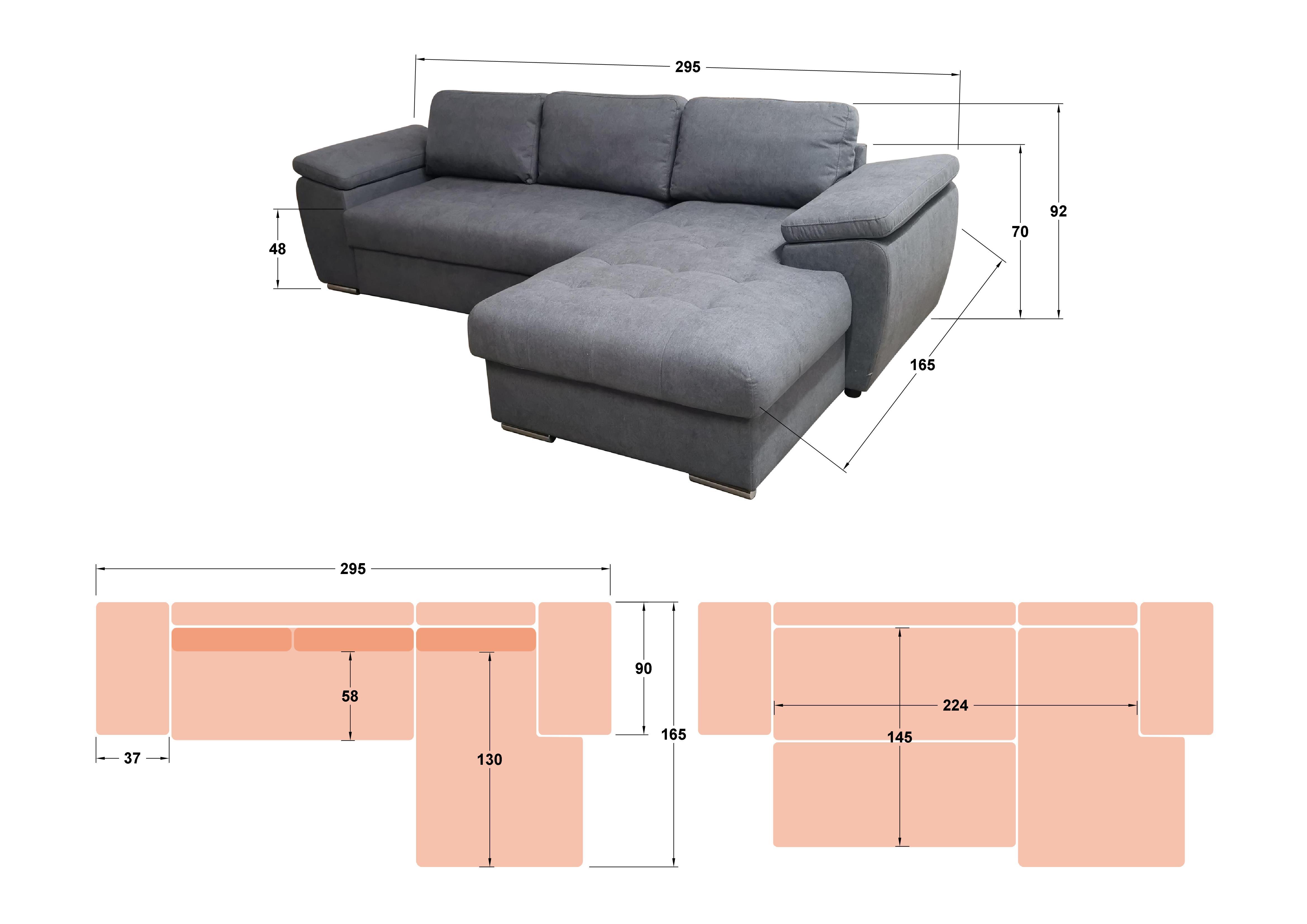 Extendable corner sofa Valencia Pocket, beige  2