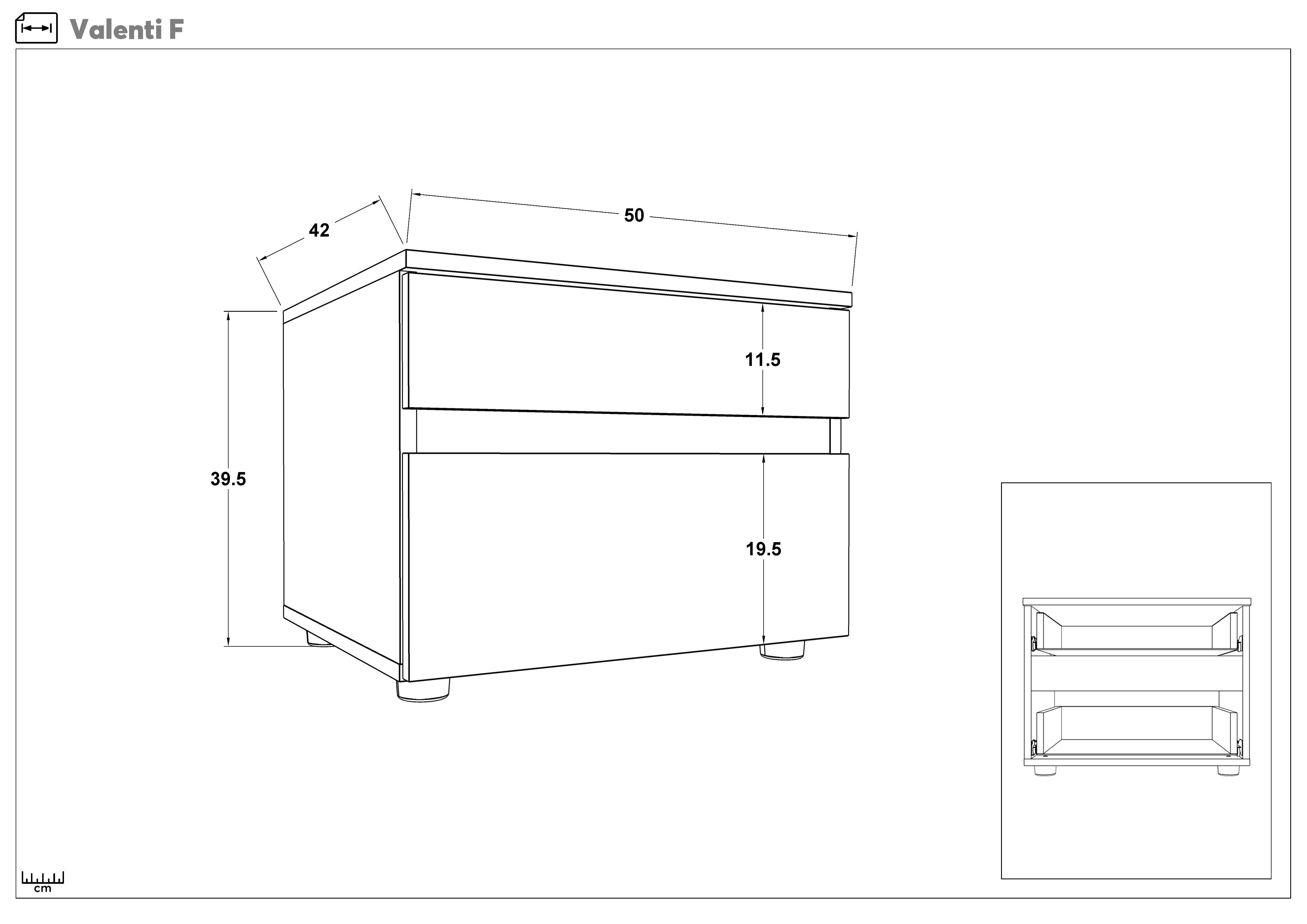 Bedroom furniture set for mattress 160/200 + LED Valenti, Cognac oak + Silk  4