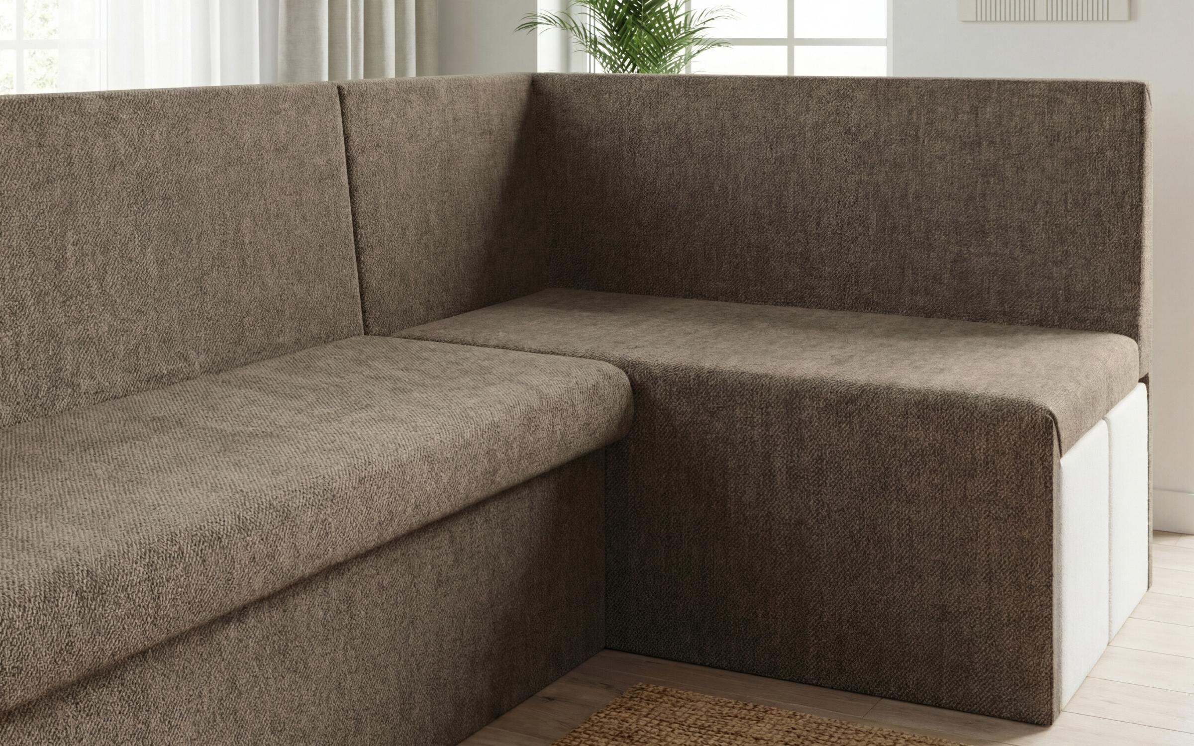Extendable kitchen corner + 2 ottomans Venturo, dark beige + light beige  5