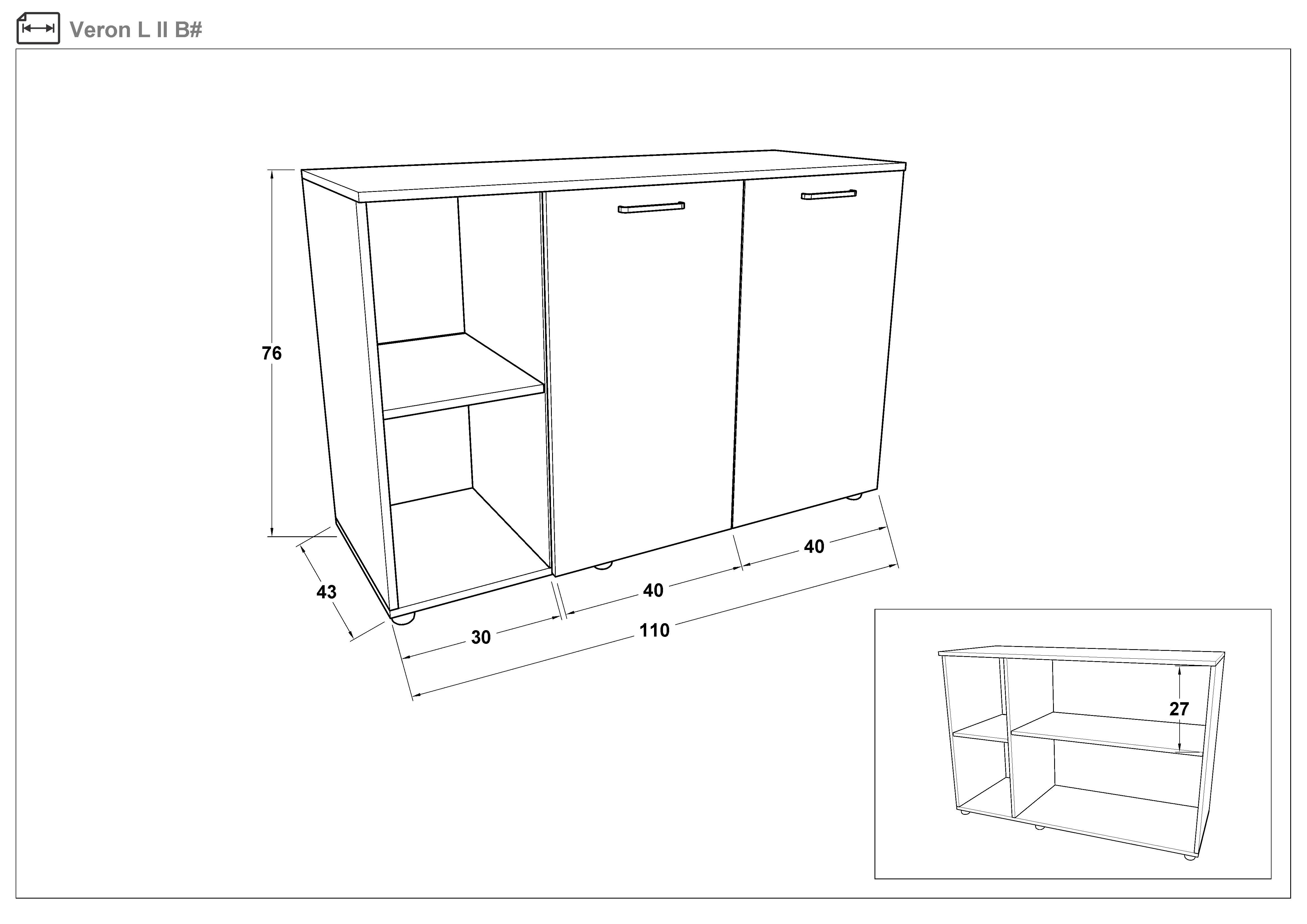 Cabinet Veron L, honey Castello oak  2