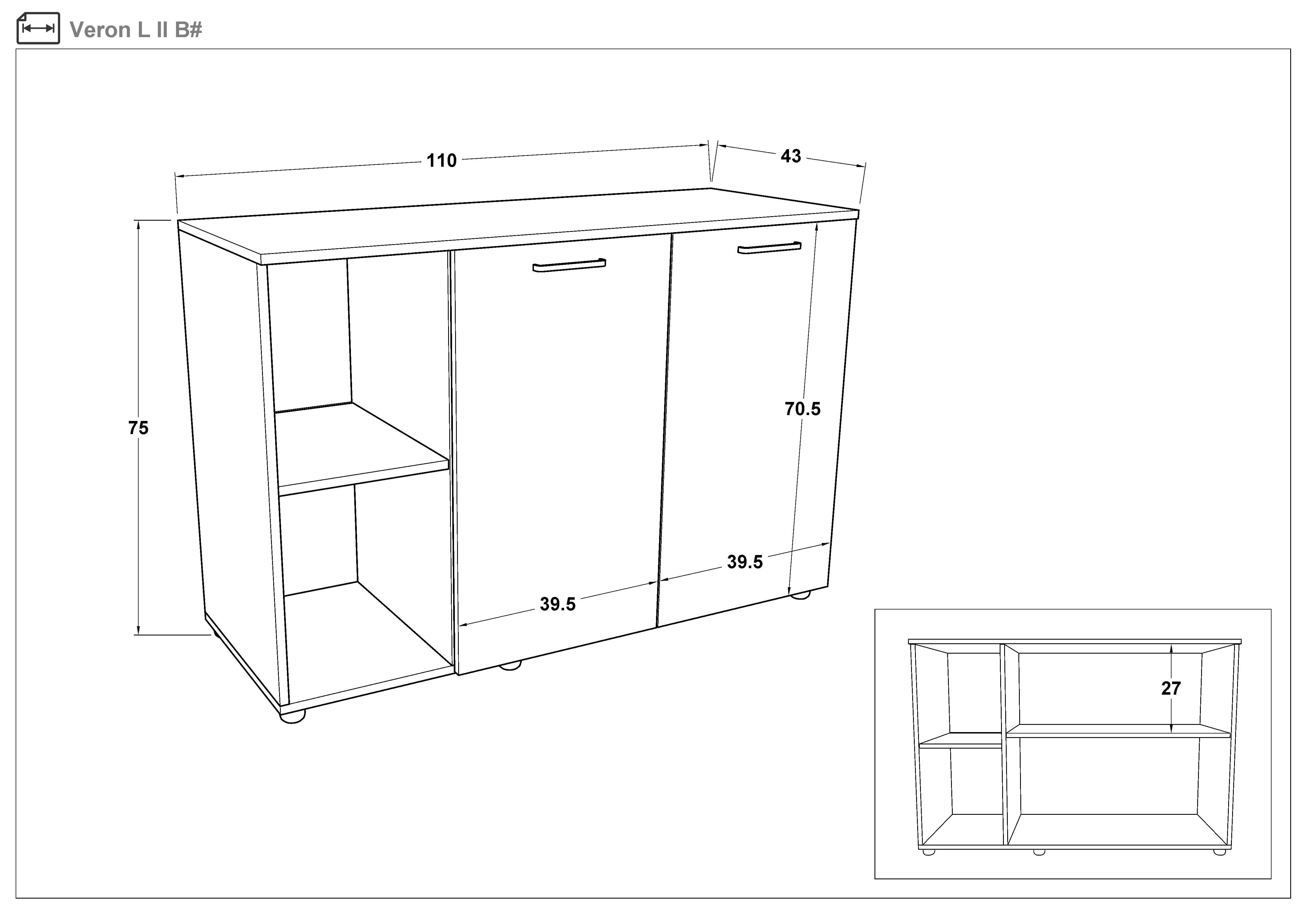 Set of 2 cabinets Veron L, Wenge  2