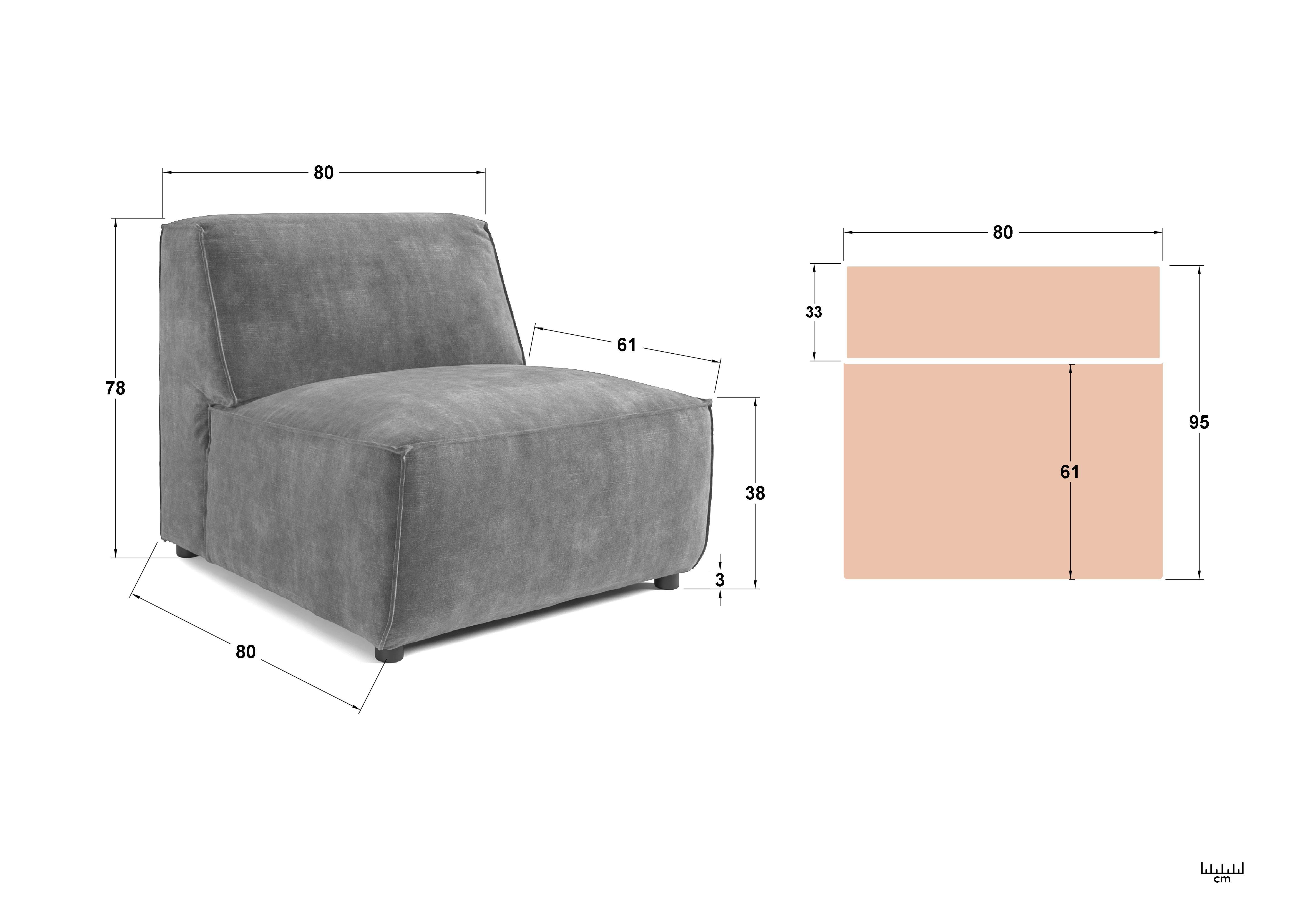 Armchair from a modular sofa Verso, dark green  2