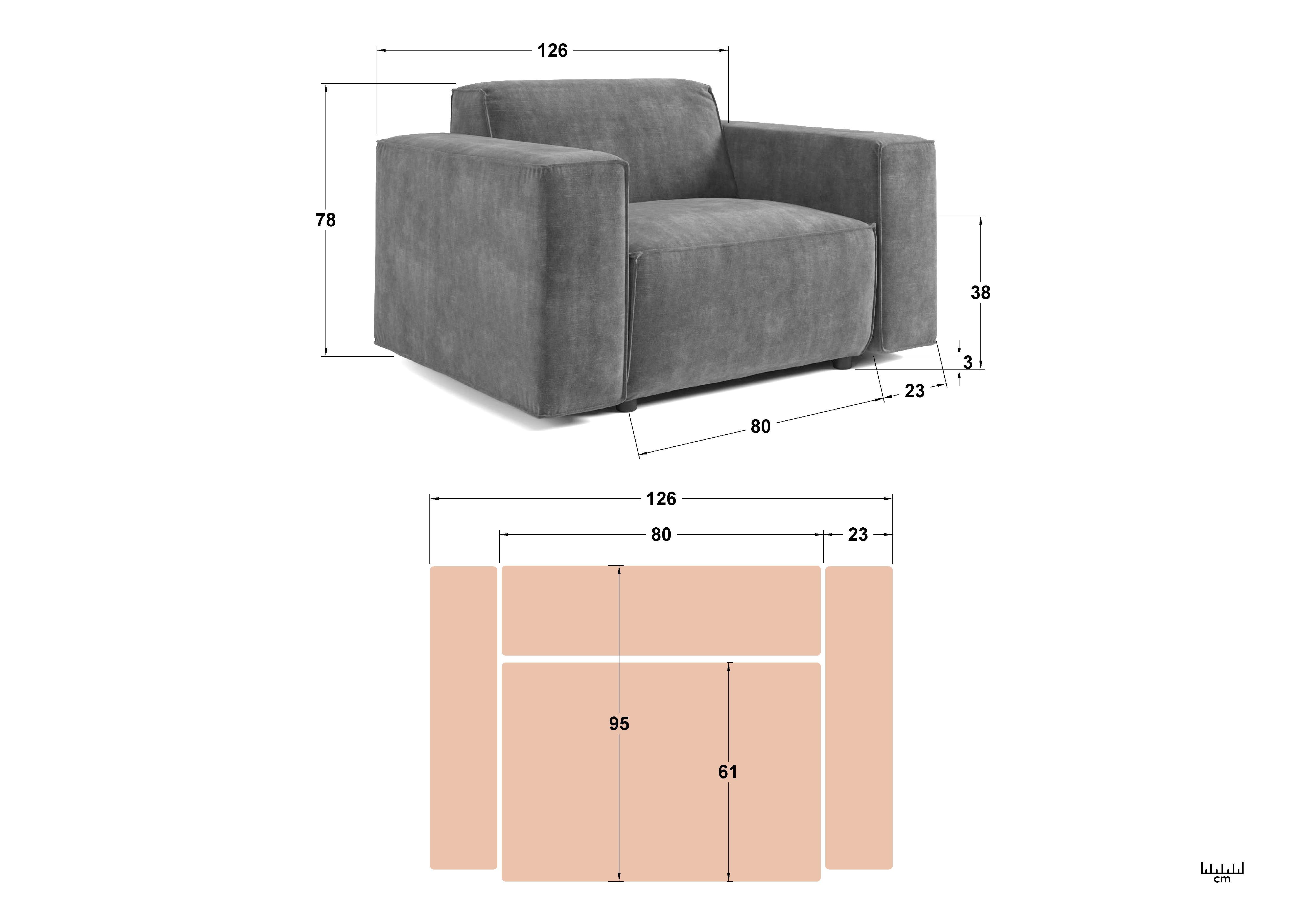 Armchair from a modular sofa Verso, dark green  3