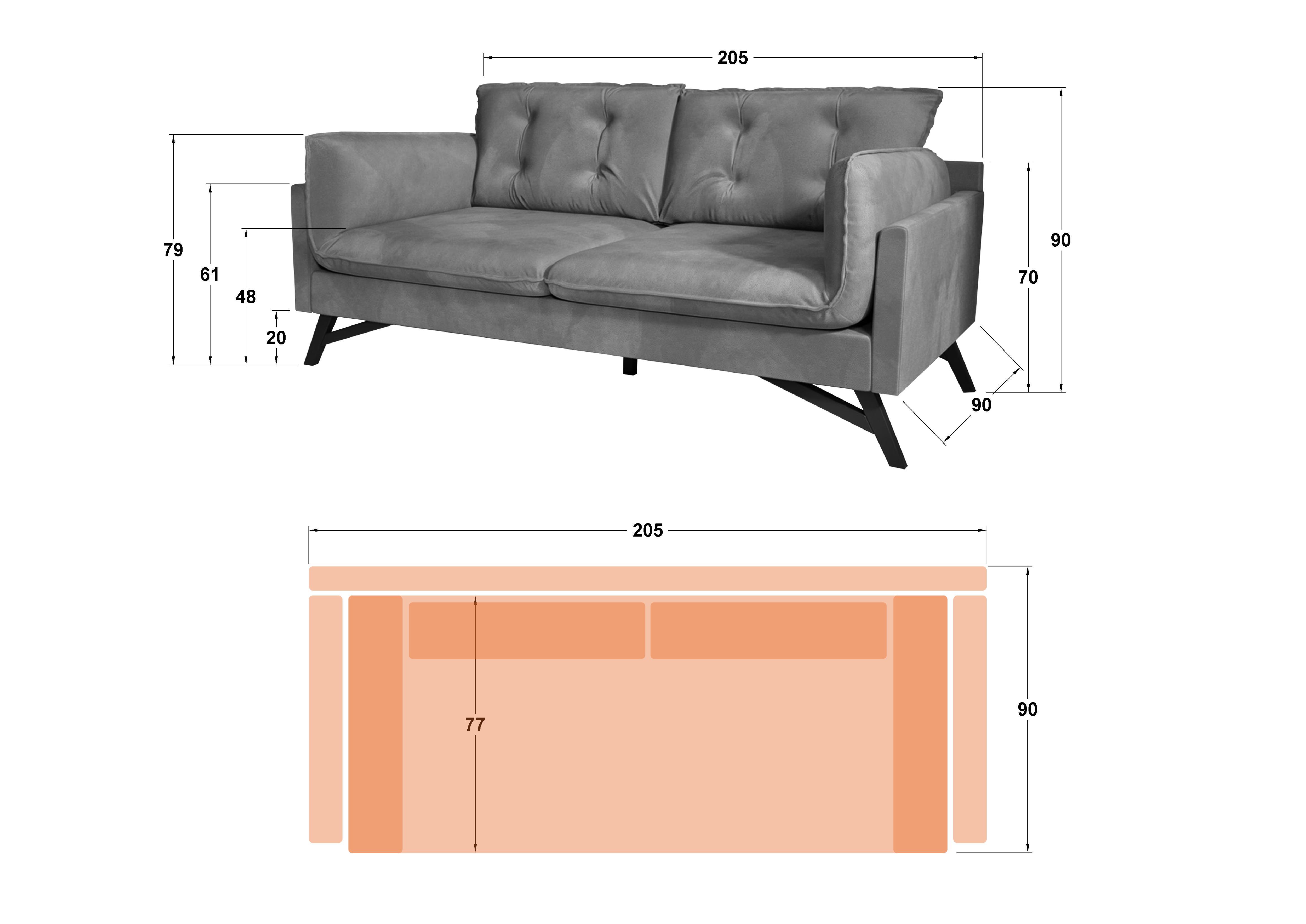 Sofa Vienna, burgundy  2