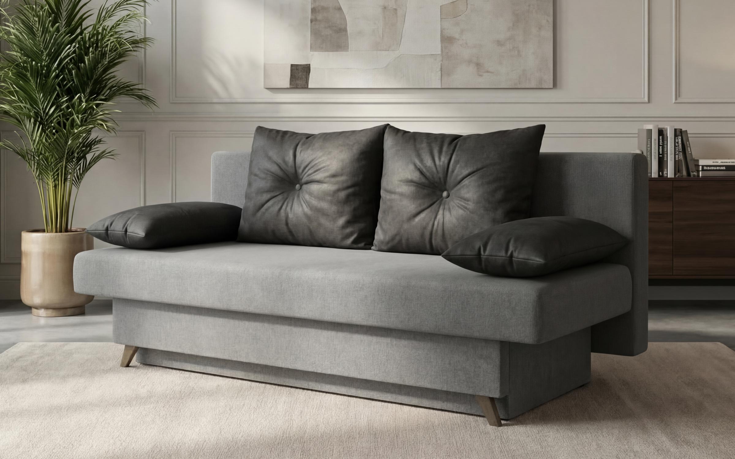 Extendable sofa Victorio, grey + dark grey  3