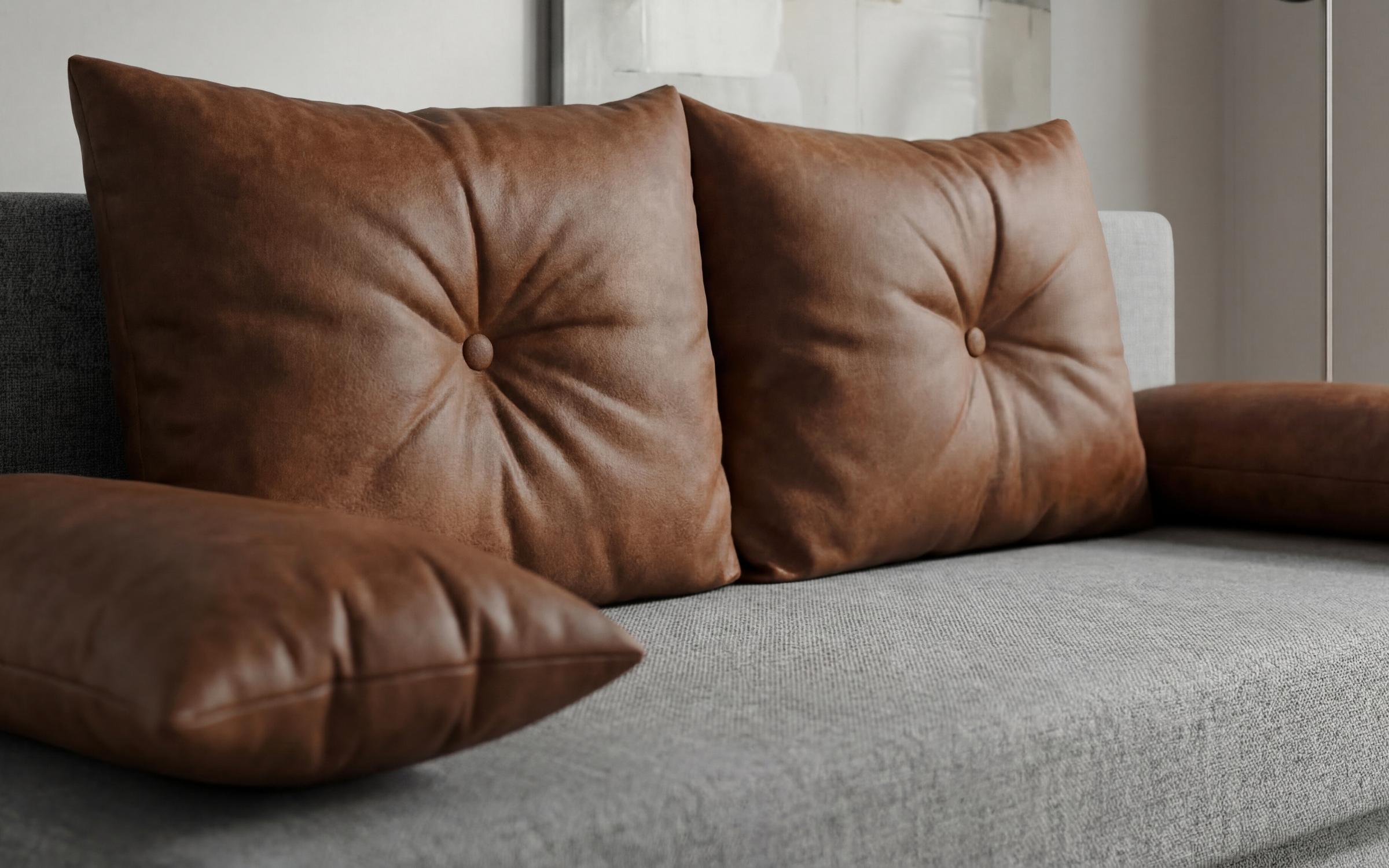 Extendable sofa Victorio, grey + brown  6
