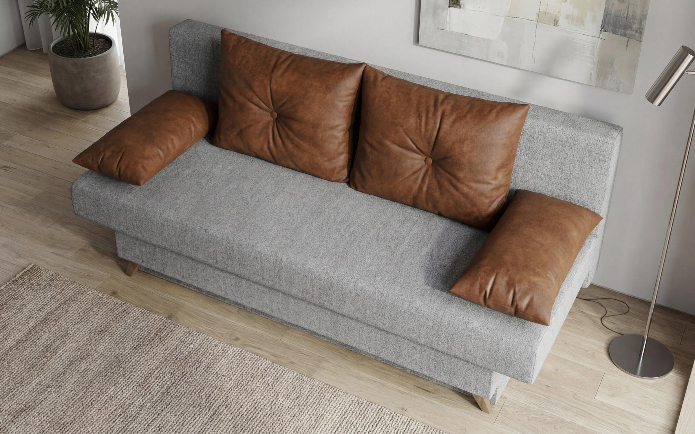 Extendable sofa Victorio, grey + brown  5