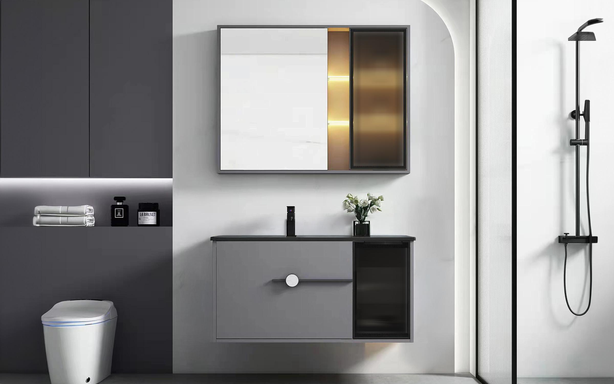 PVC bathroom set Zina 2, grey  2