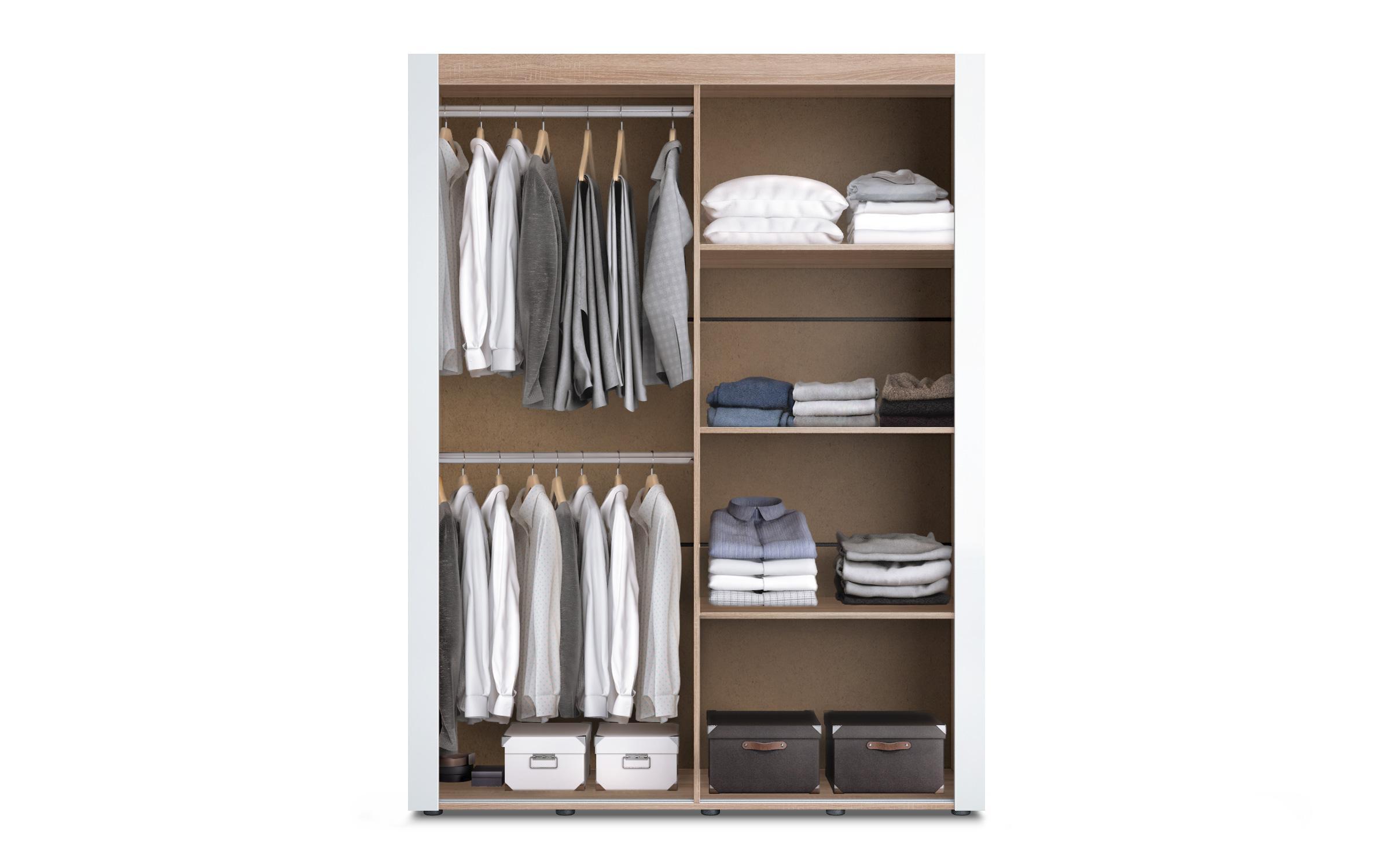 Wardrobe with sliding doors Arkon M, Sonoma oak + white  3