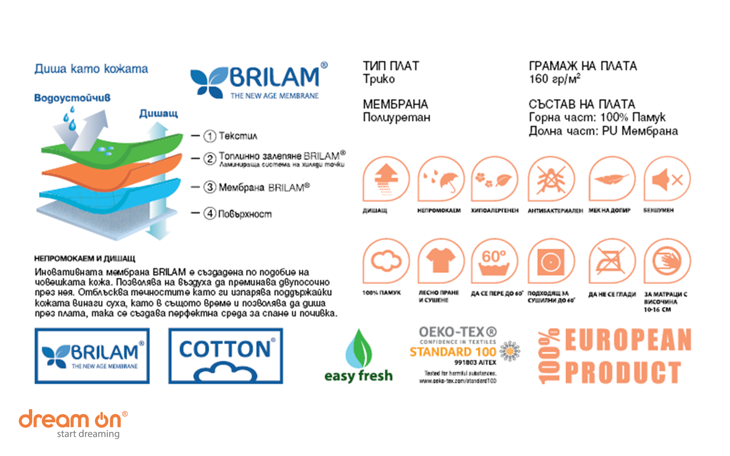 Mattress protector 60/120 Terry Cotton, white  2