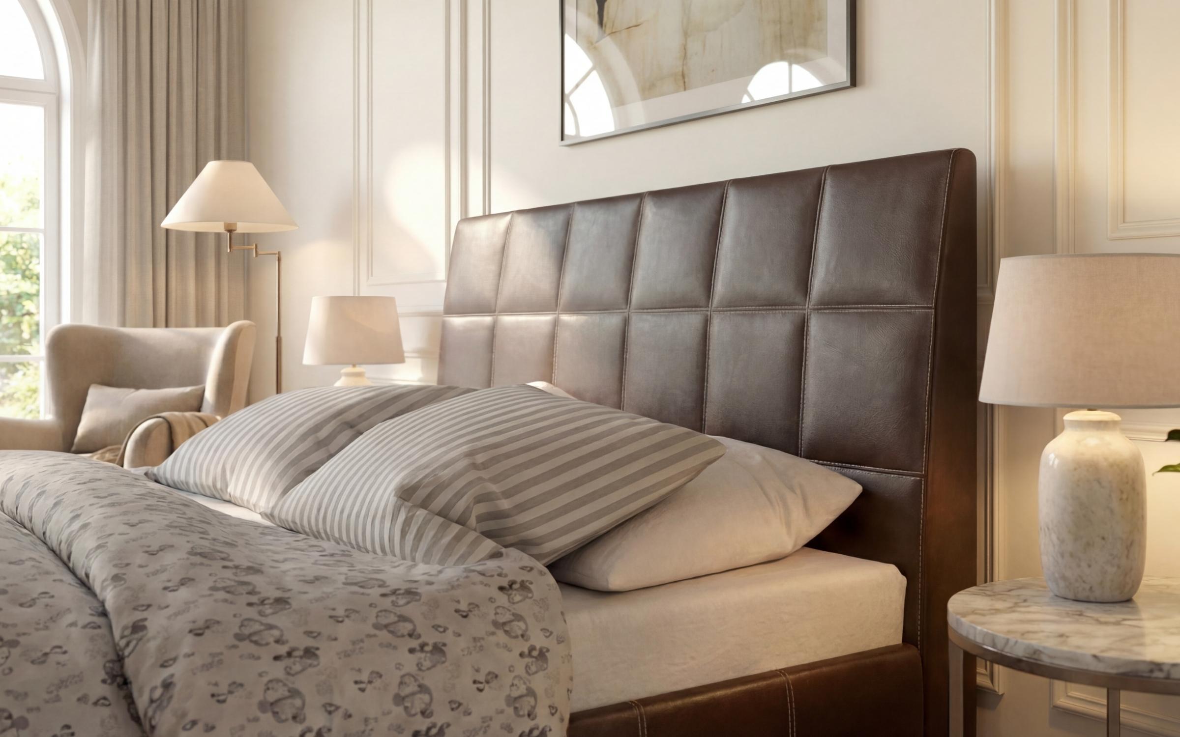 Upholstered double bed for mattress 160/200 Kalina, Wenge  5