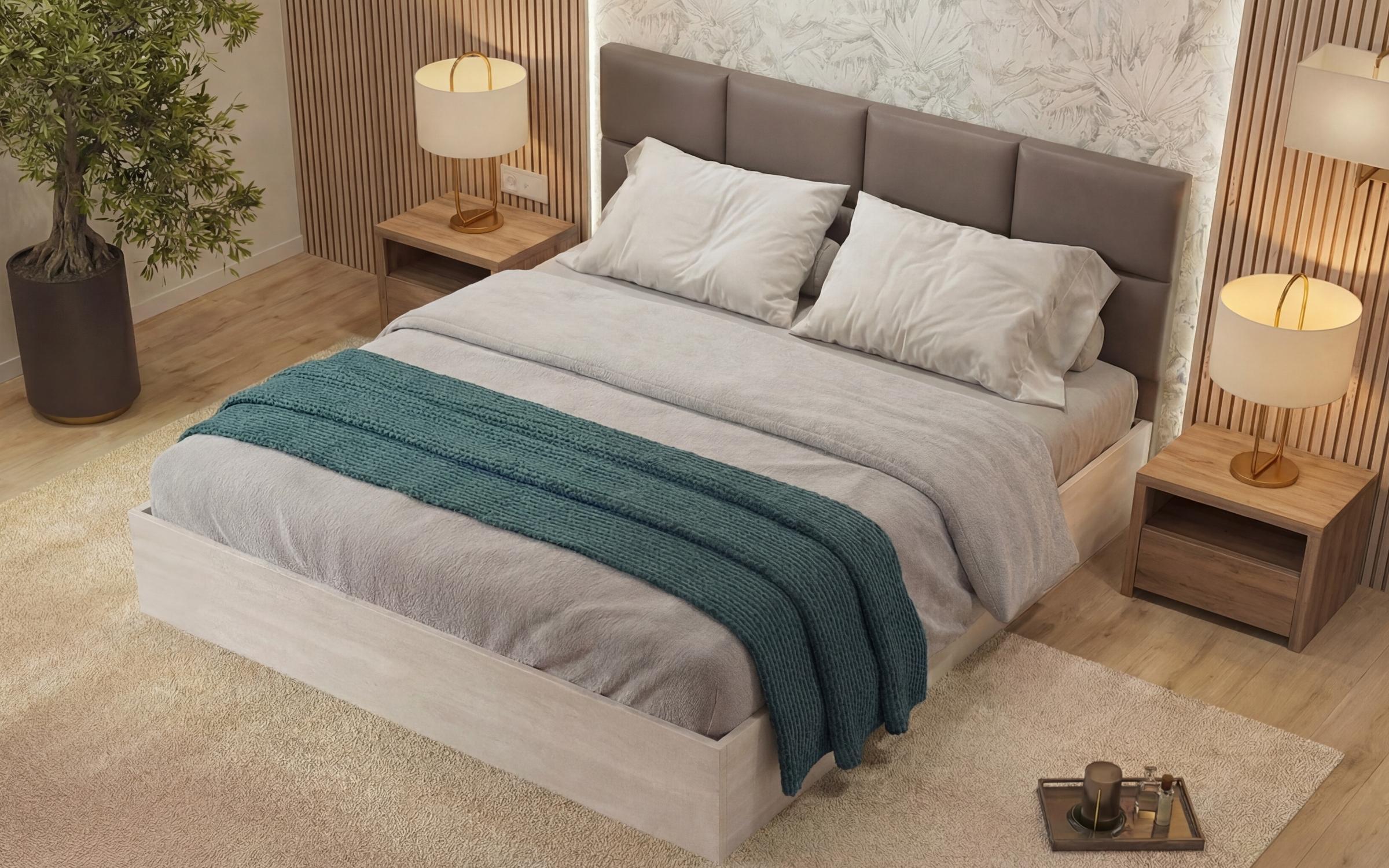 Bedroom furniture set for mattress 160/200 Ketty, Silk + dark Scandinavian oak  7