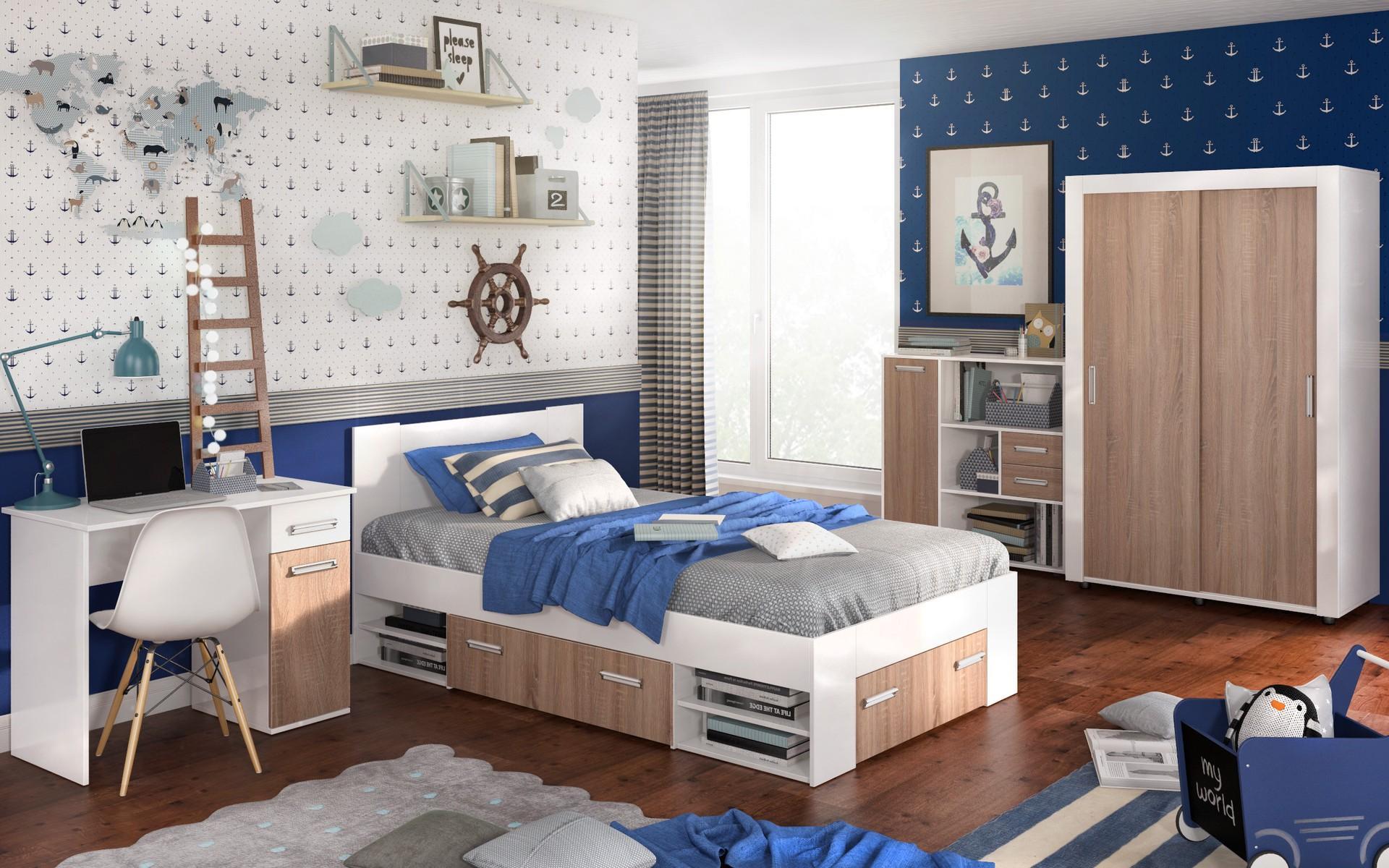 Dresser Nemo, white gloss + Sonoma oak  4