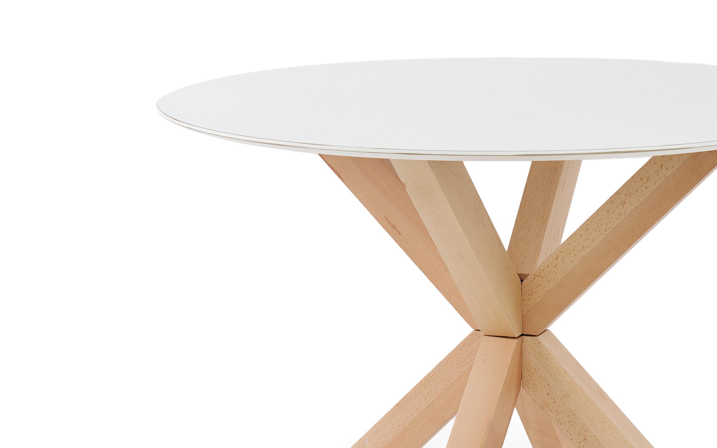 Dining table Madera, white + beech  3