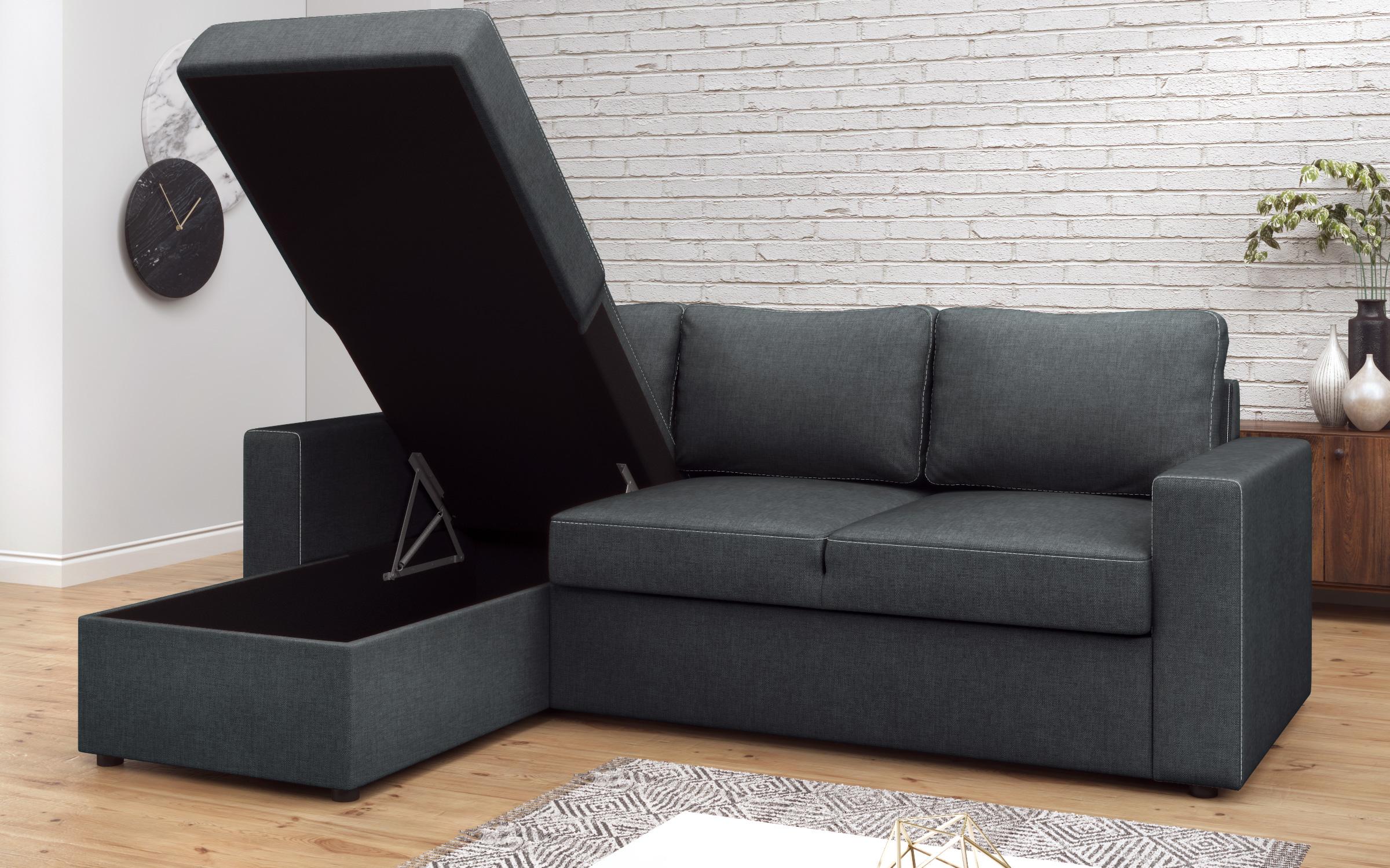 Extendable corner sofa Alba, graphite  6