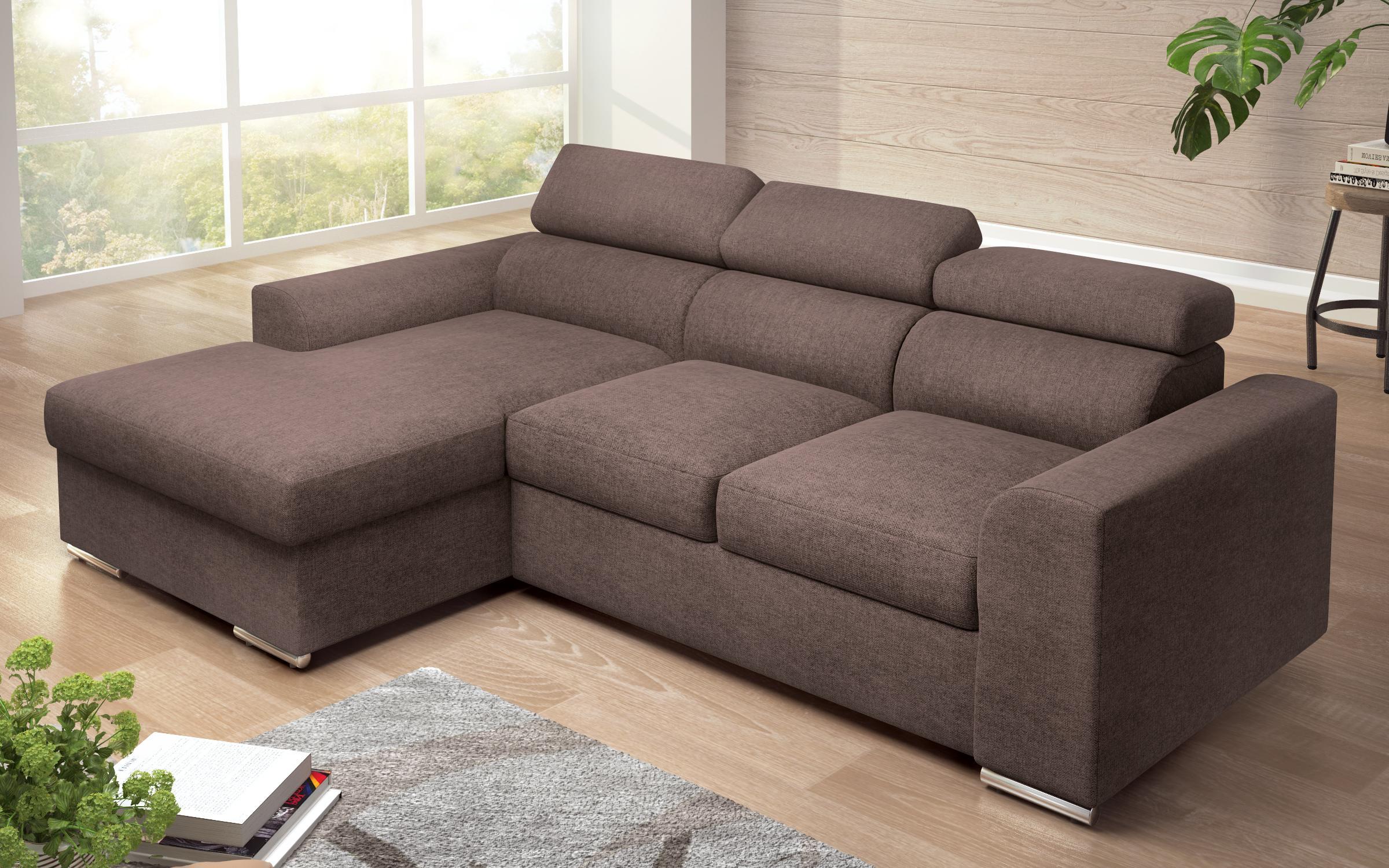 Extendable corner sofa Morgan, brown  9