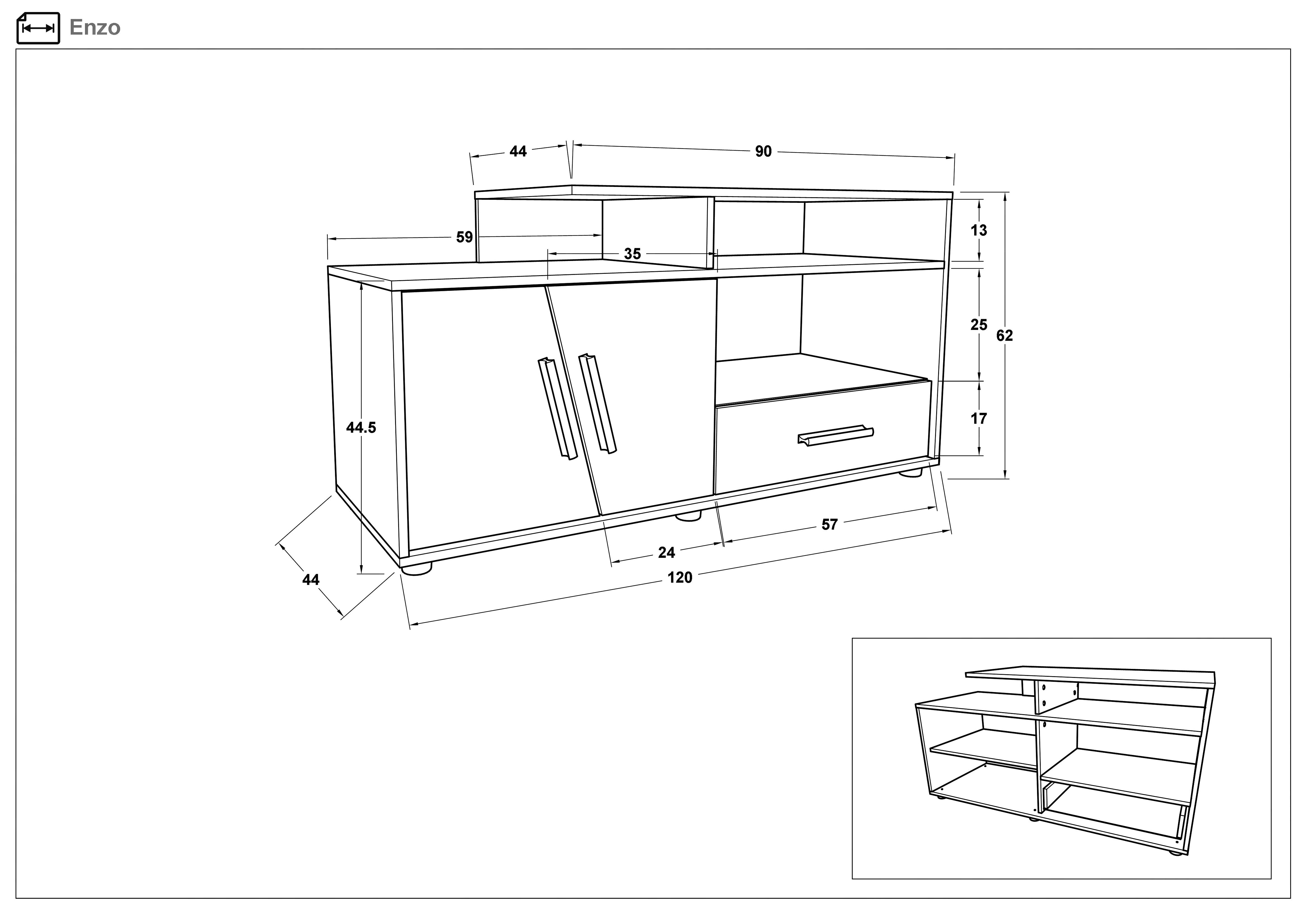 TV cabinet Enzo, Sonoma oak + Wenge  2
