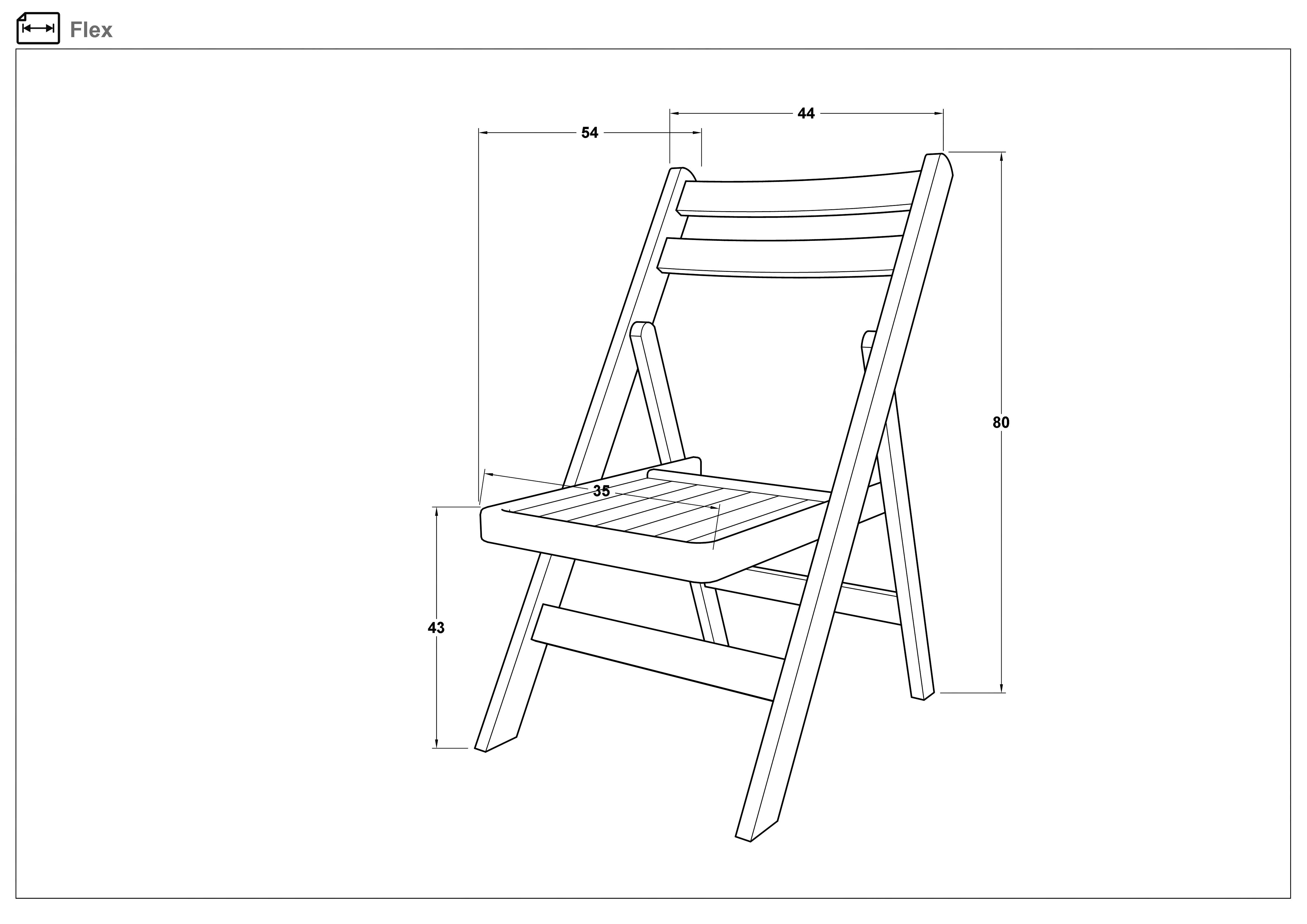 Folding chair Flex, Wenge  2