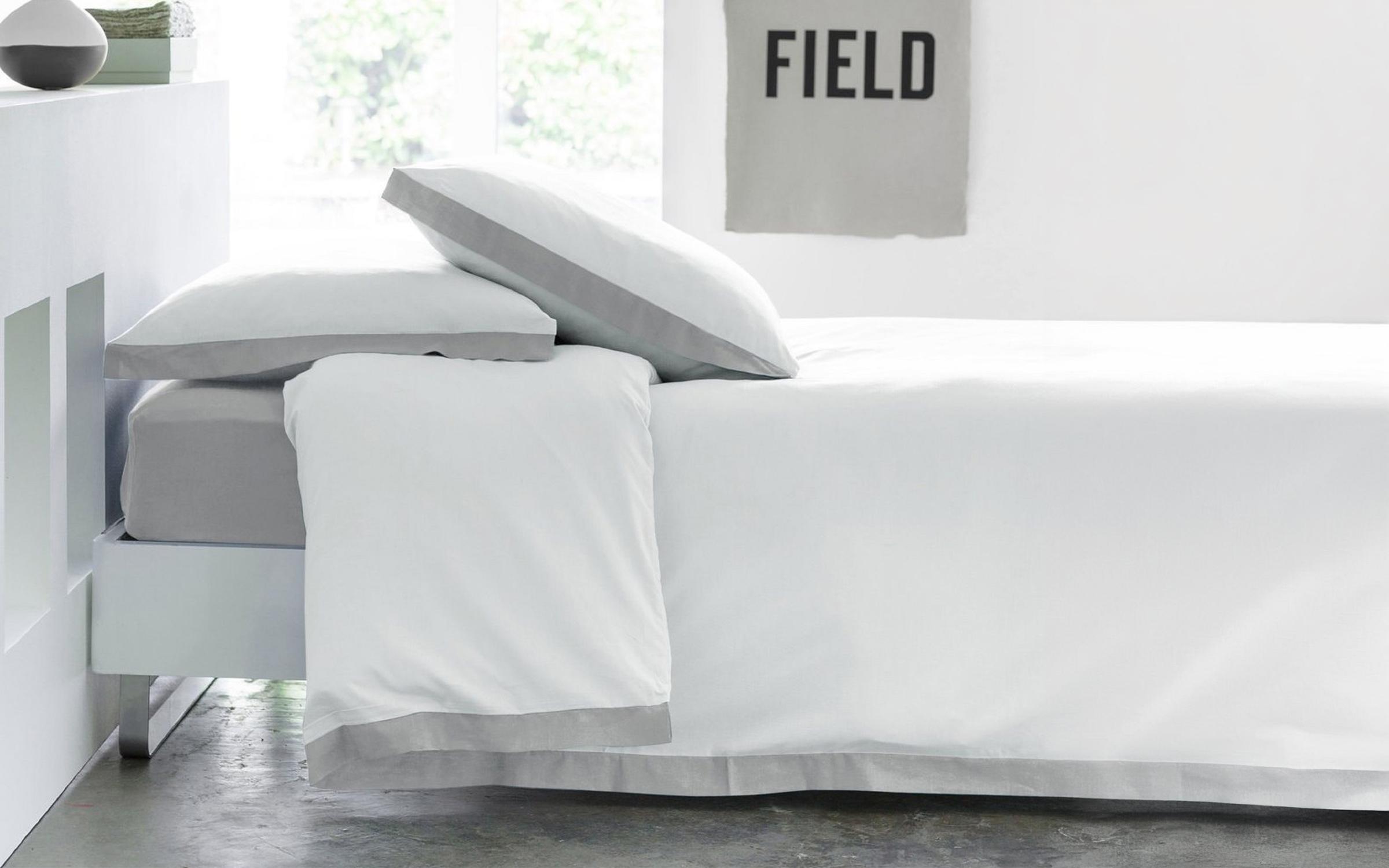 Bed linen 3 parts, 200/220 cm, white + grey  4