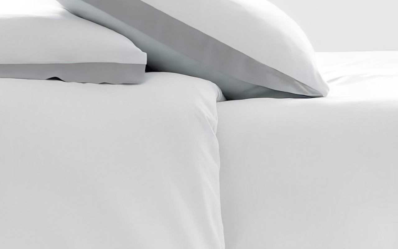 Bed linen 2 parts, 160/200 cm, white + grey  4