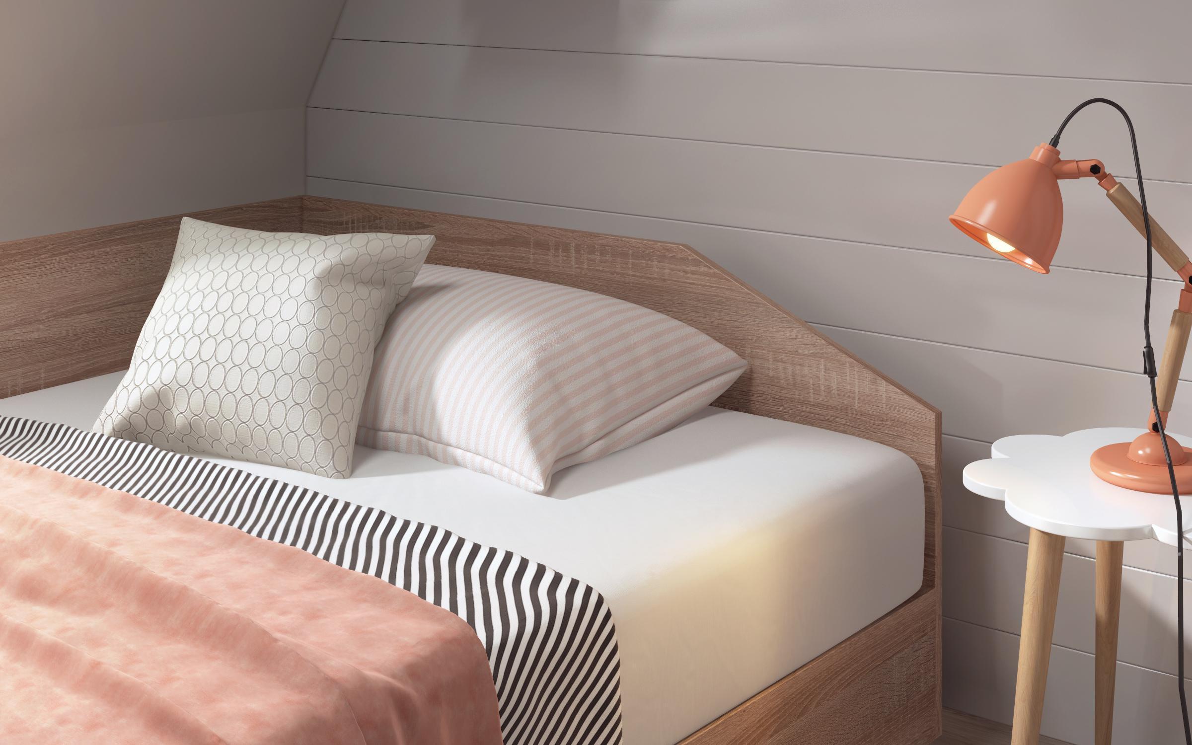 Bed with mechanism for mattress 120/190 Ralitsa, Sonoma oak  5