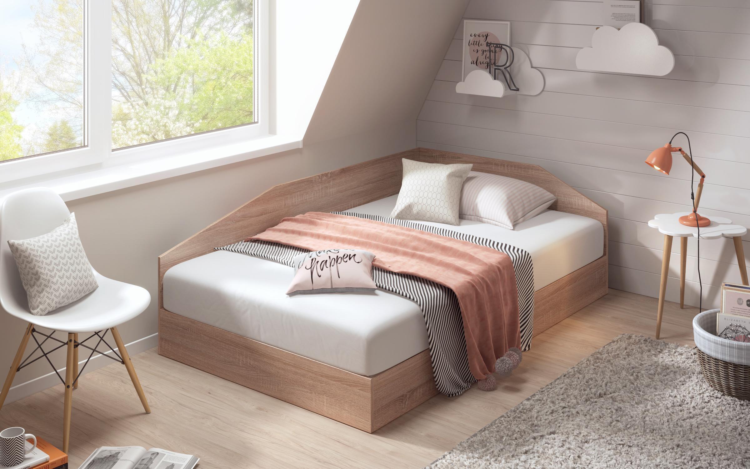 Bed 120/190 Ralitsa + mattress Neo Dream, Sonoma oak  4