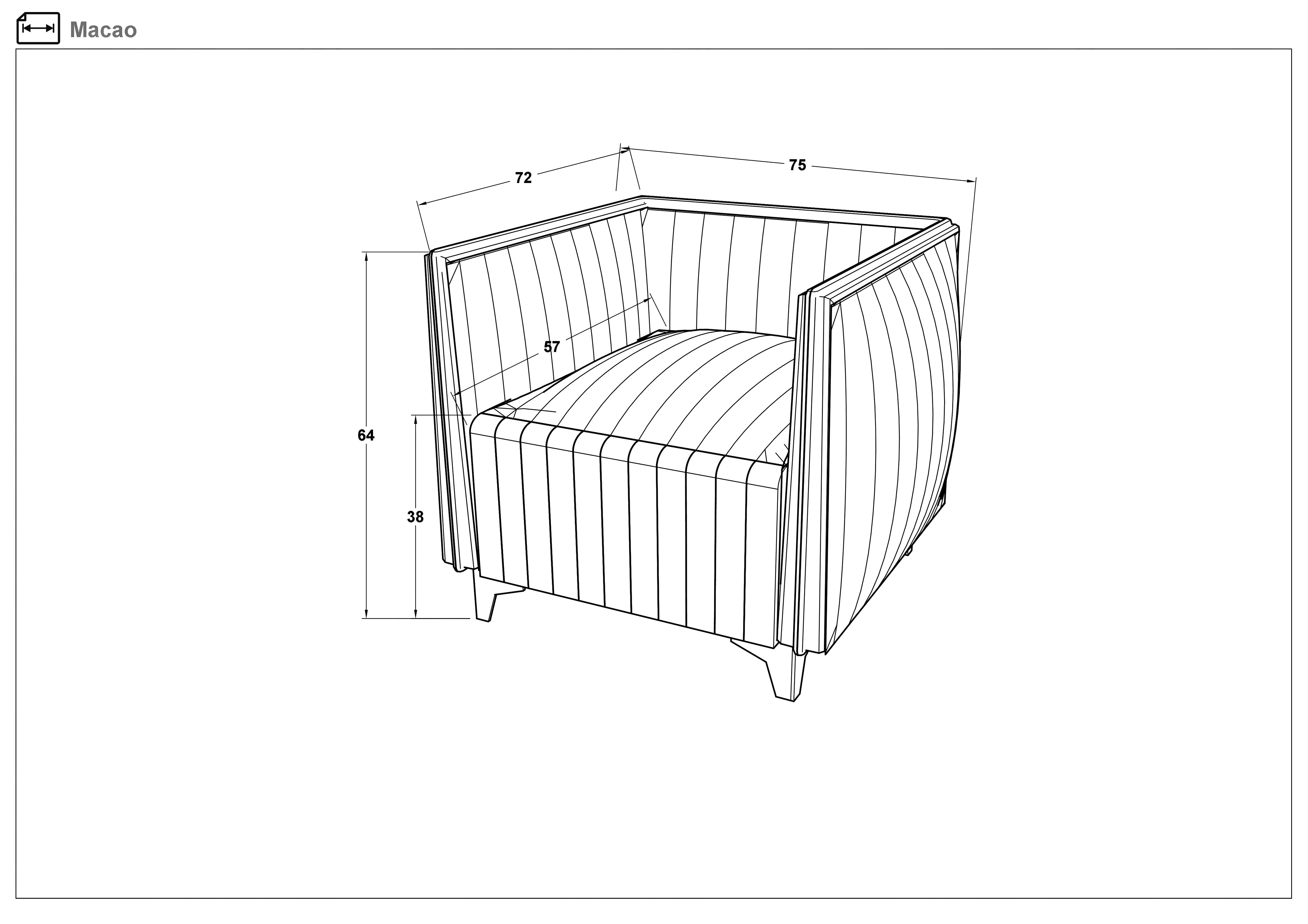 Armchair Macao, dark beige  2