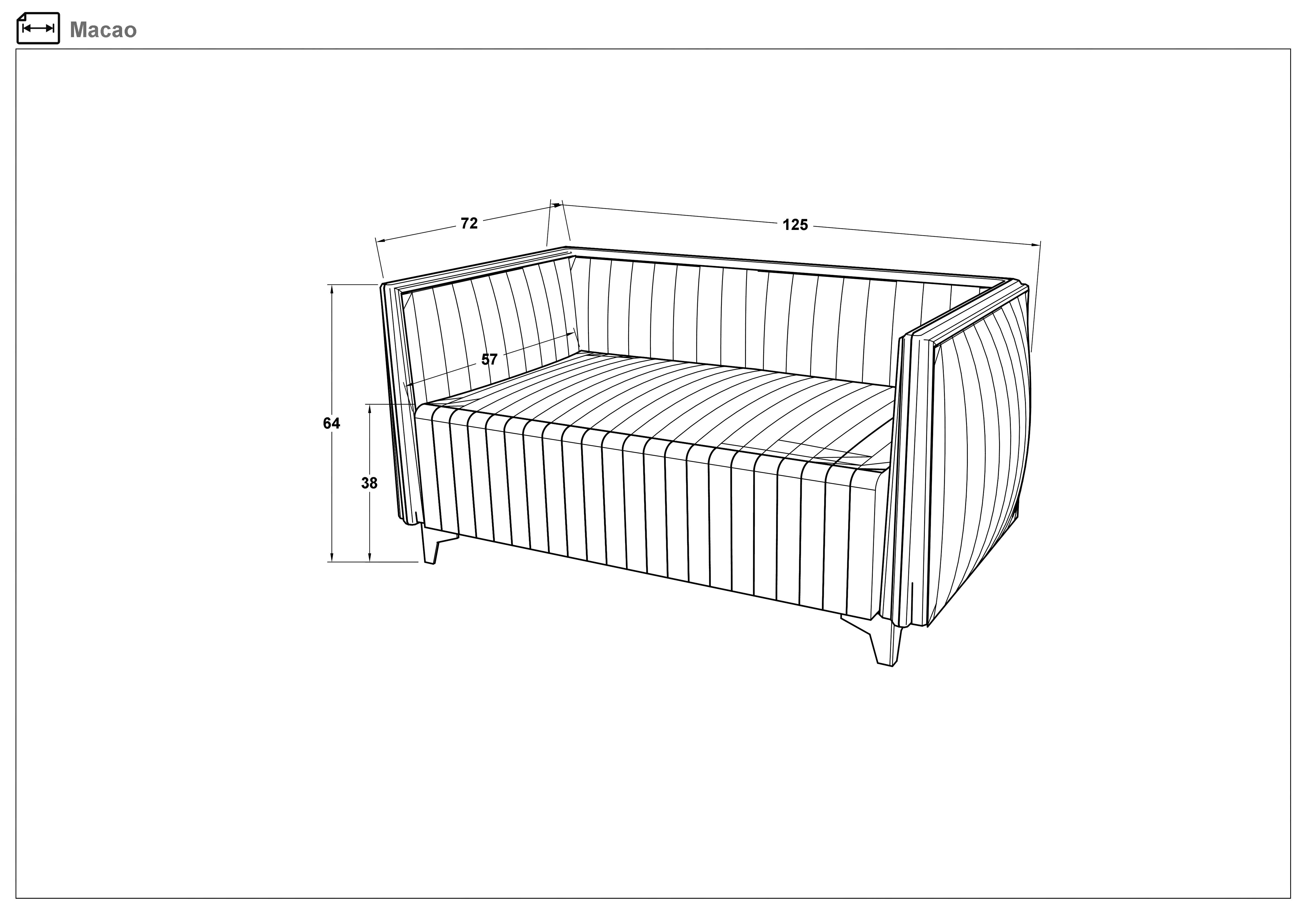 Sofa Macao, black + white edging  2