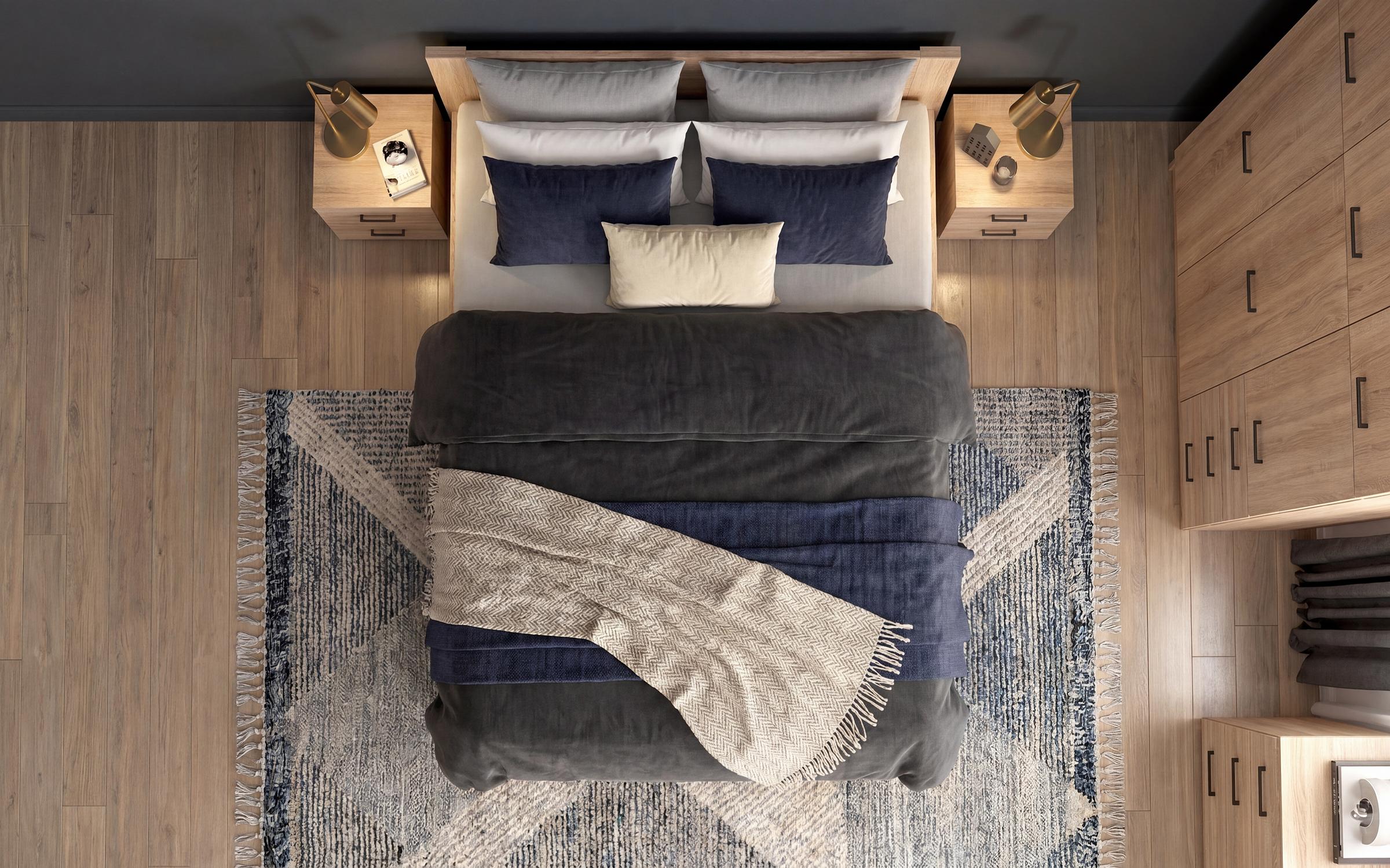 Bedroom furniture set for mattress 160/200 Vento, Natural oak  2