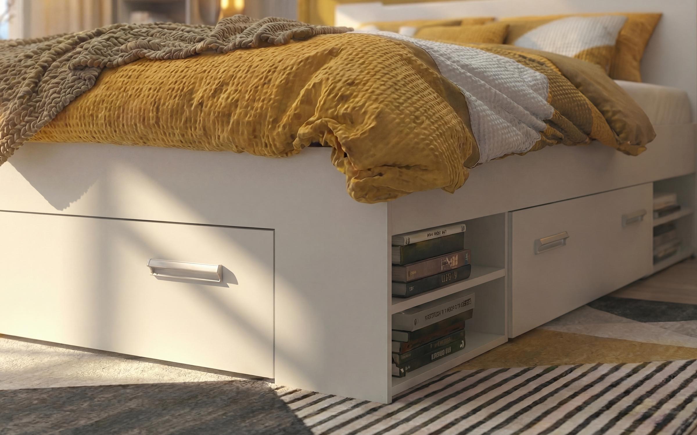 Double bed 140/200 Nemo + mattress, white  5
