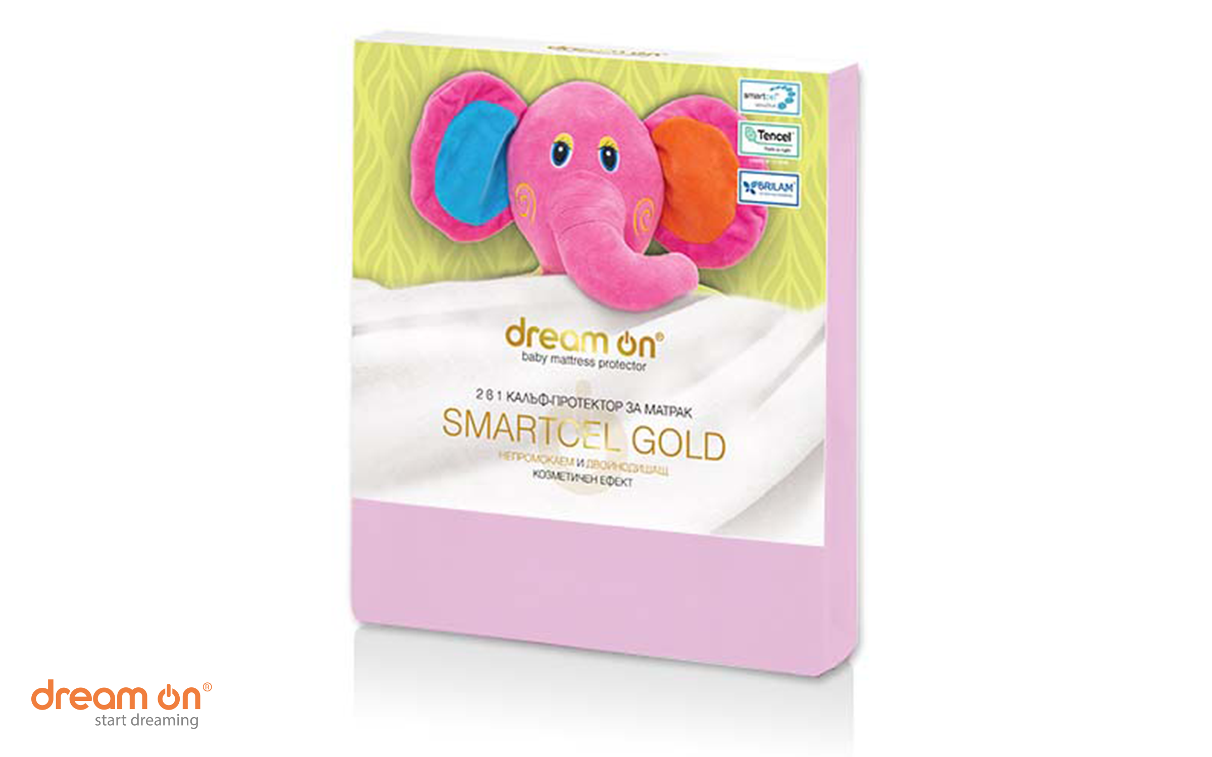 Mattress protector 60/120 Smartcel Gold, pink  2