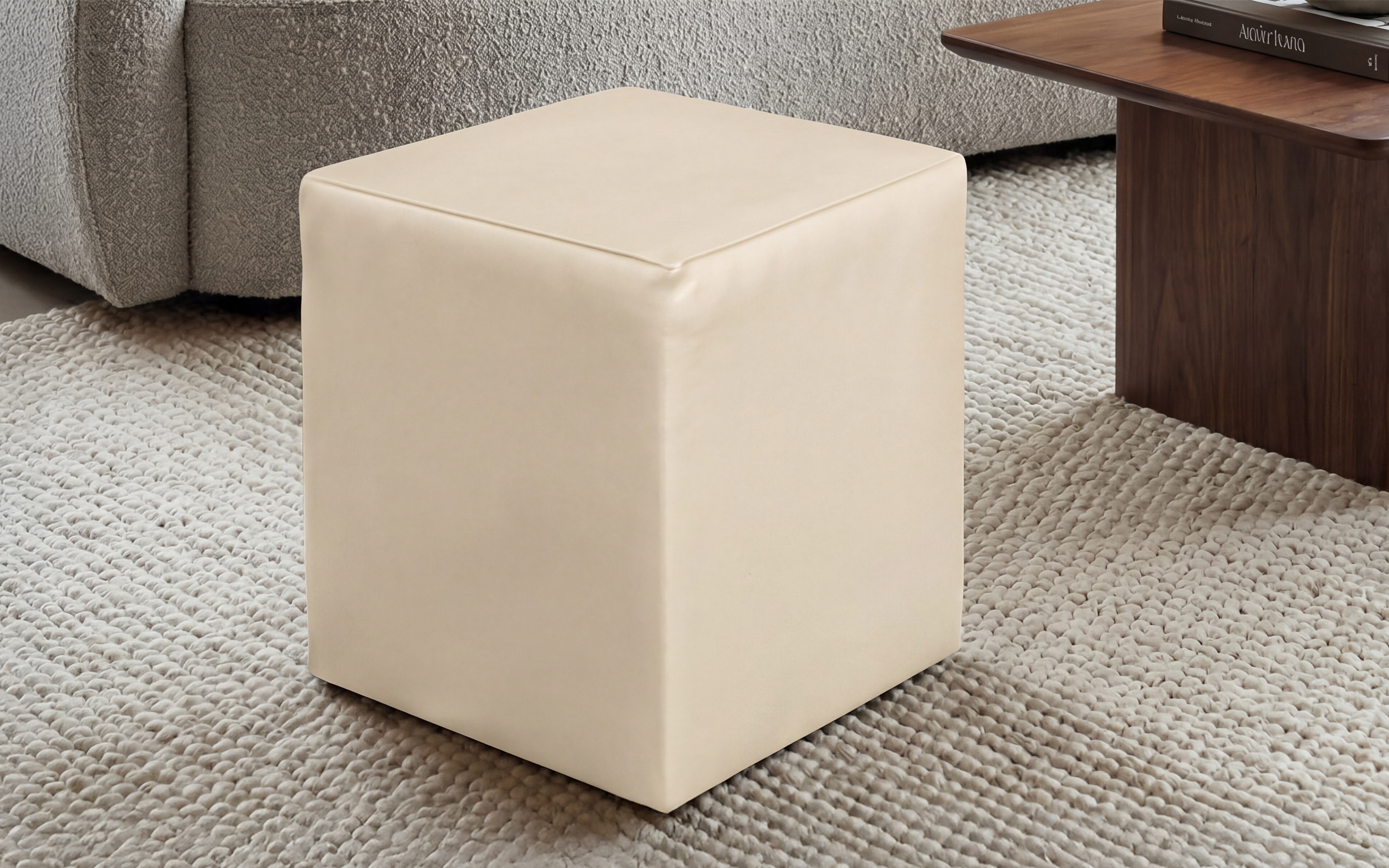 Ottoman Relax, beige leather  1