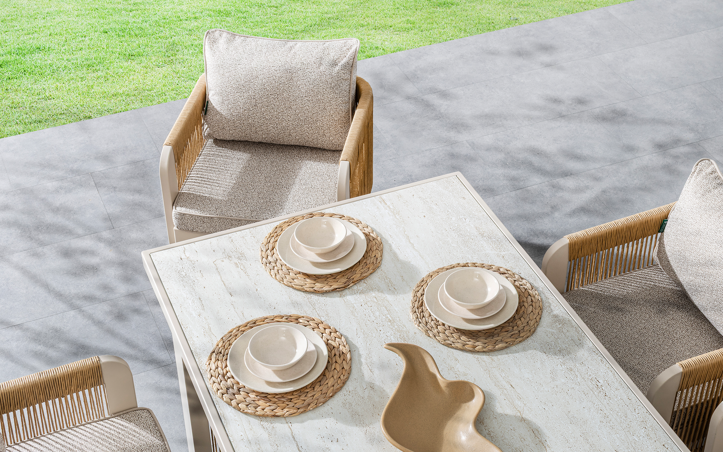 Set of table + 6 chairs Lexi, cream  4