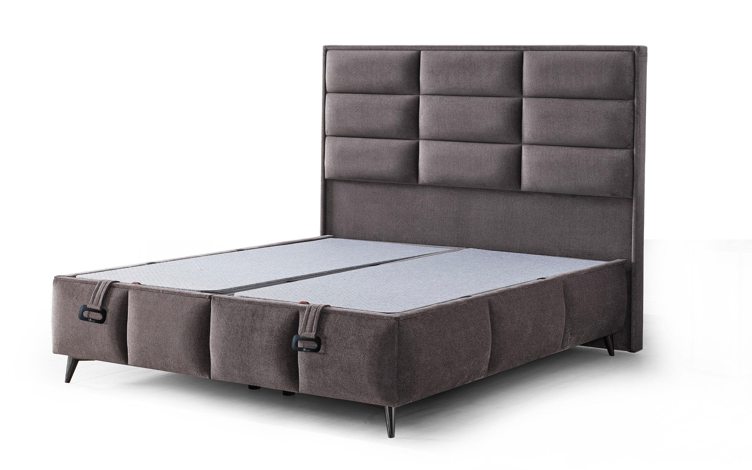 Double bed Box Spring 160/200 Velira + mattress, grey  3