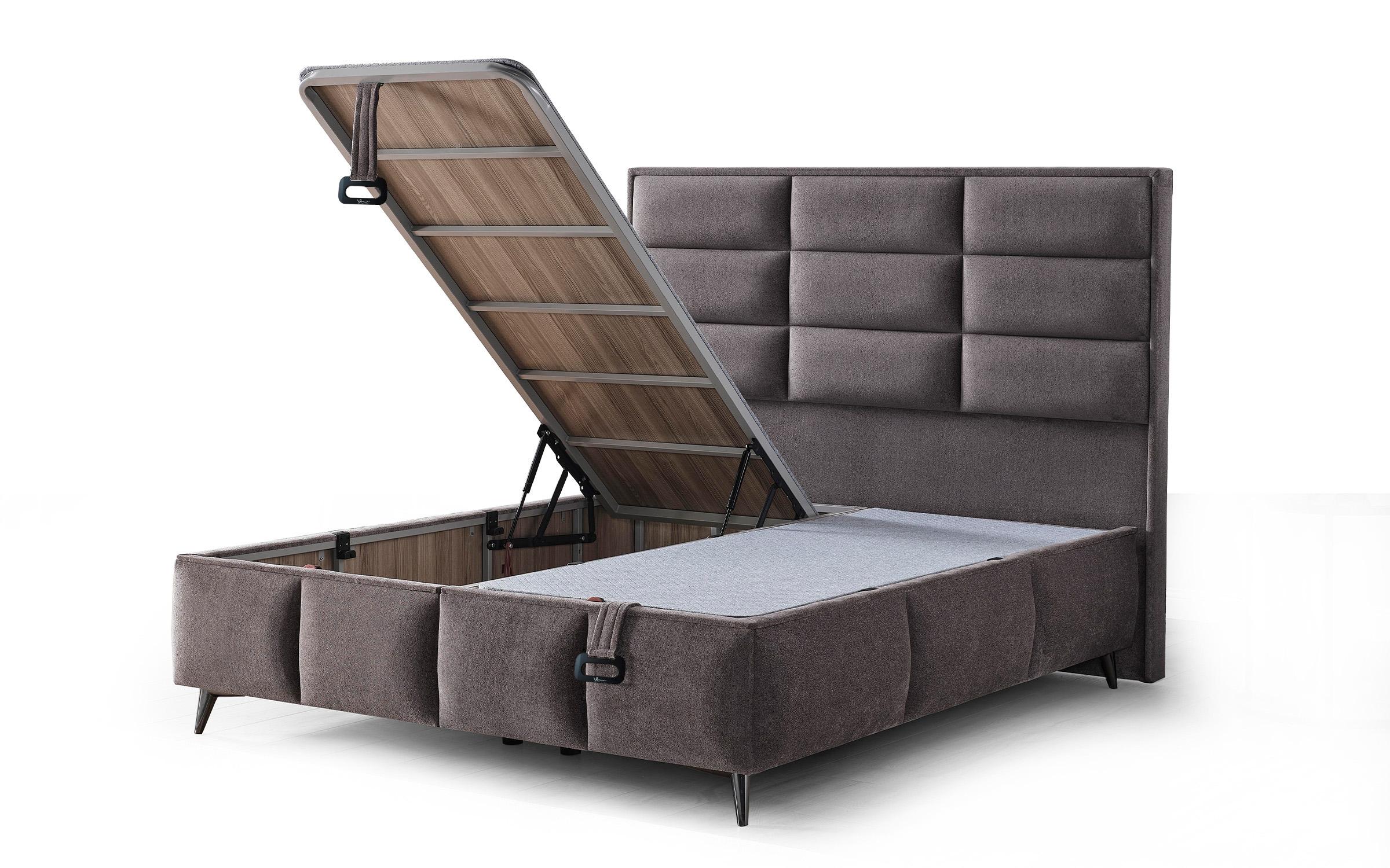Double bed Box Spring 160/200 Velira + mattress, grey  5