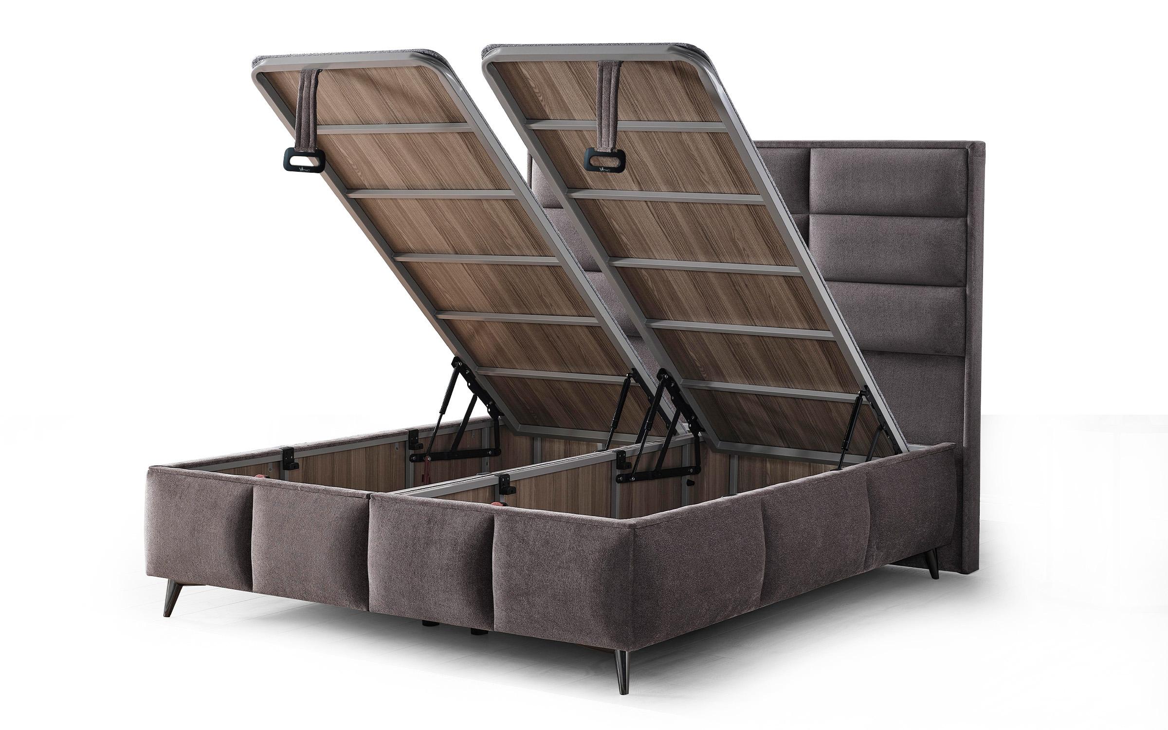 Double bed Box Spring 160/200 Velira + mattress, grey  6