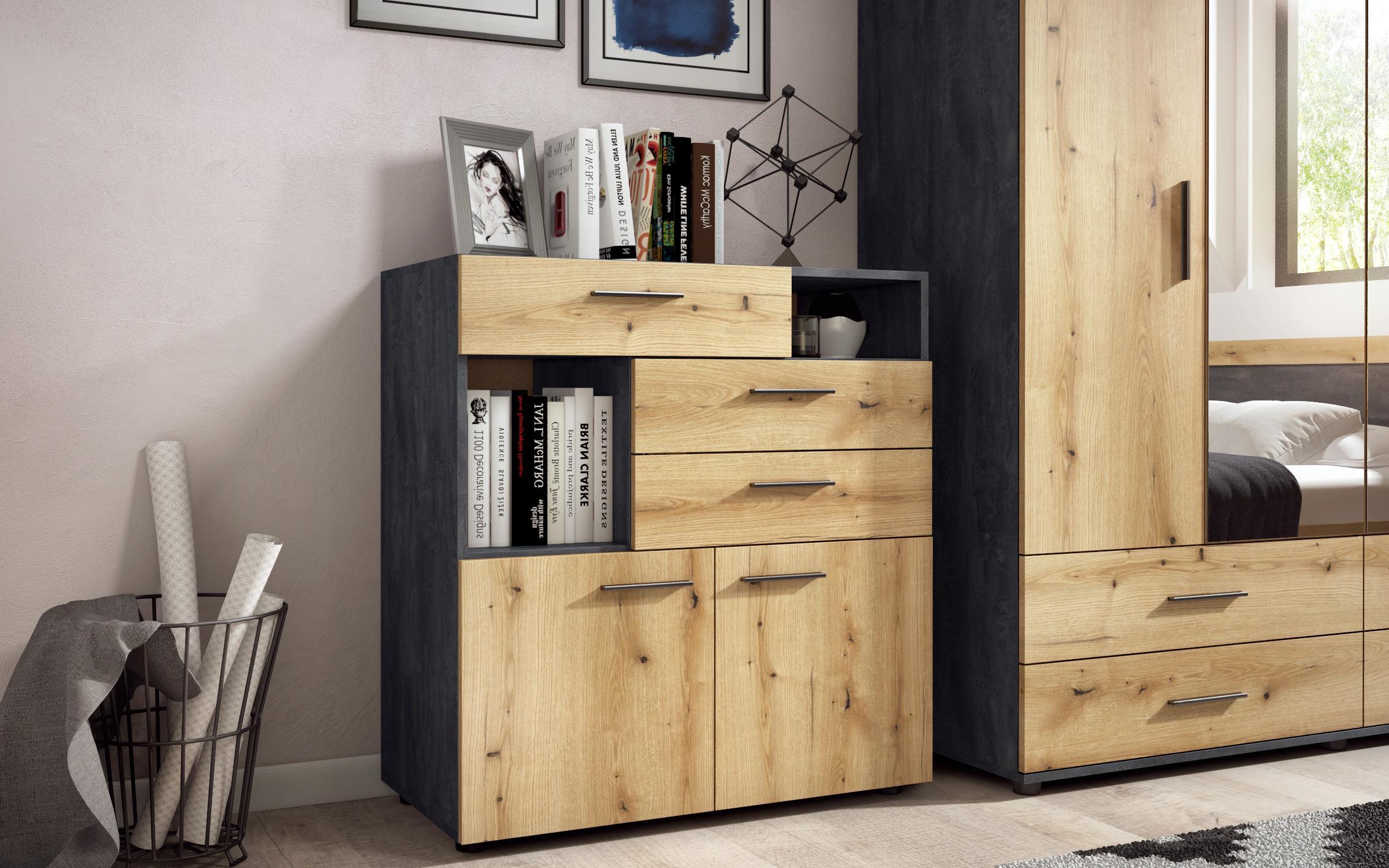 Bedroom furniture set for mattress 160/200 Philadelphia, Evoke oak + Magma  8