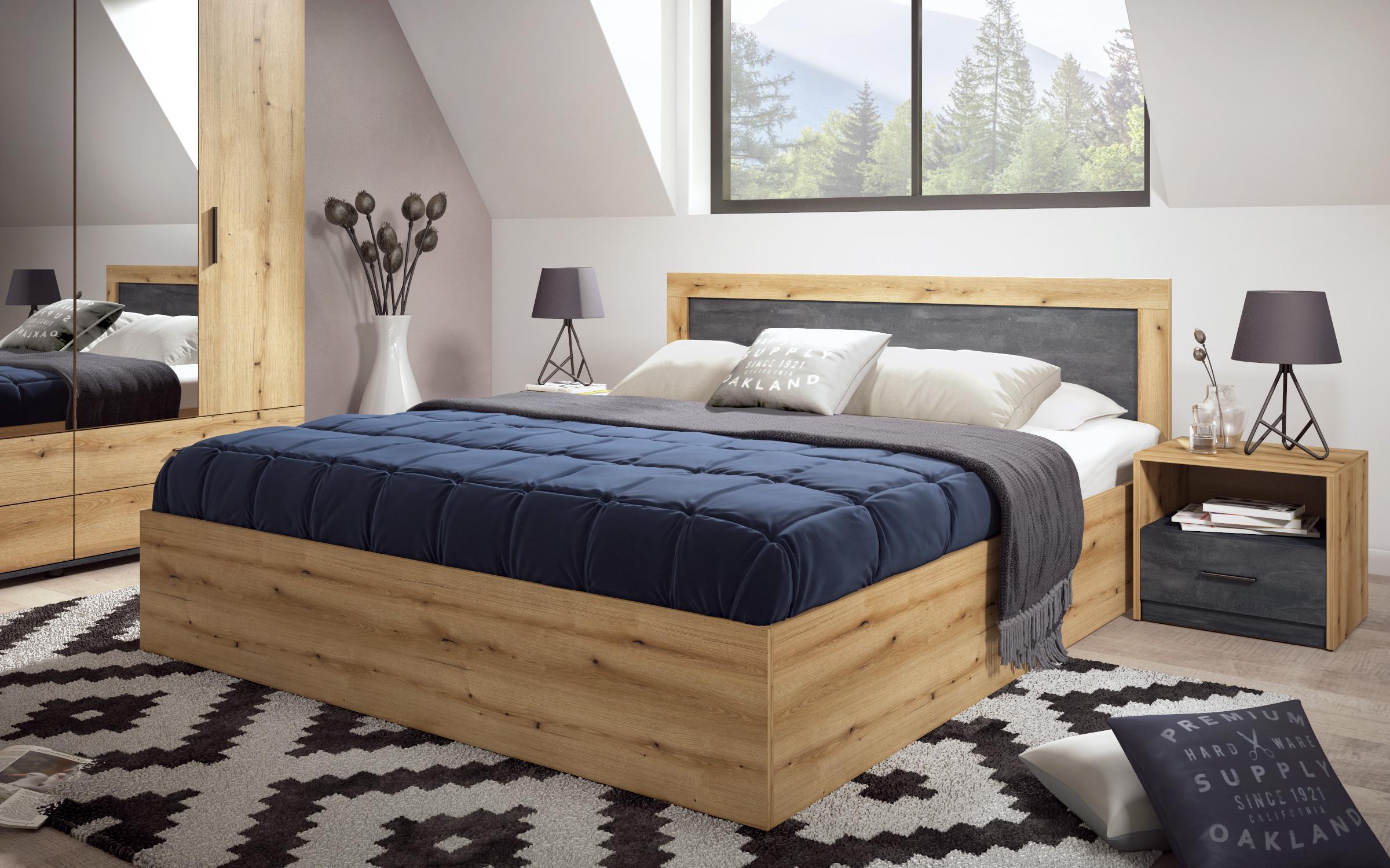 Bedroom furniture set for mattress 160/200 Philadelphia, Evoke oak + Magma  7