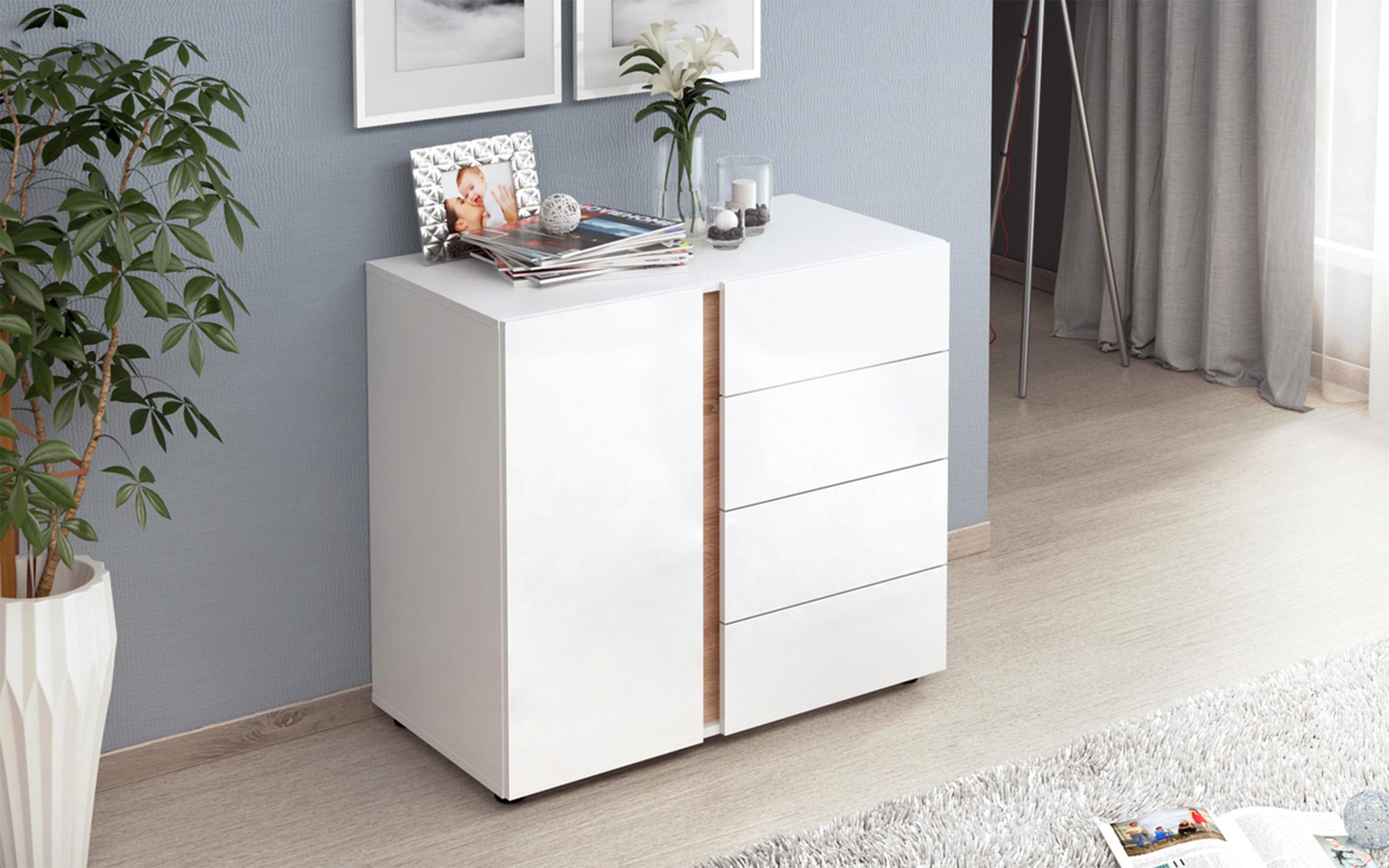 Dresser Omonia M, white + Sonoma oak  5
