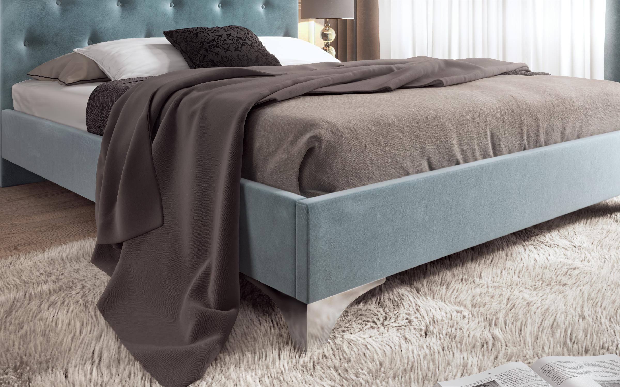 Double bed Ladiva for two-sided mattress 160/200, turquoise  7