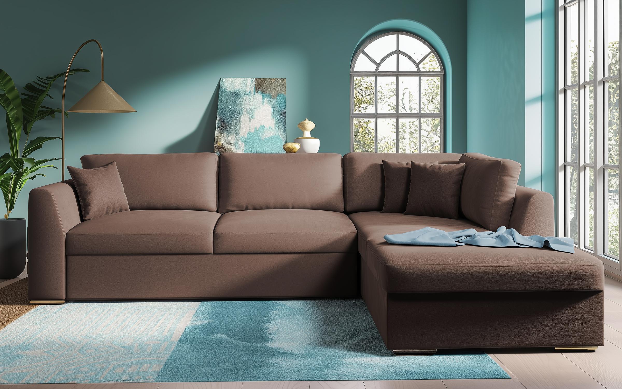 Extendable corner sofa Toscana, brown  3